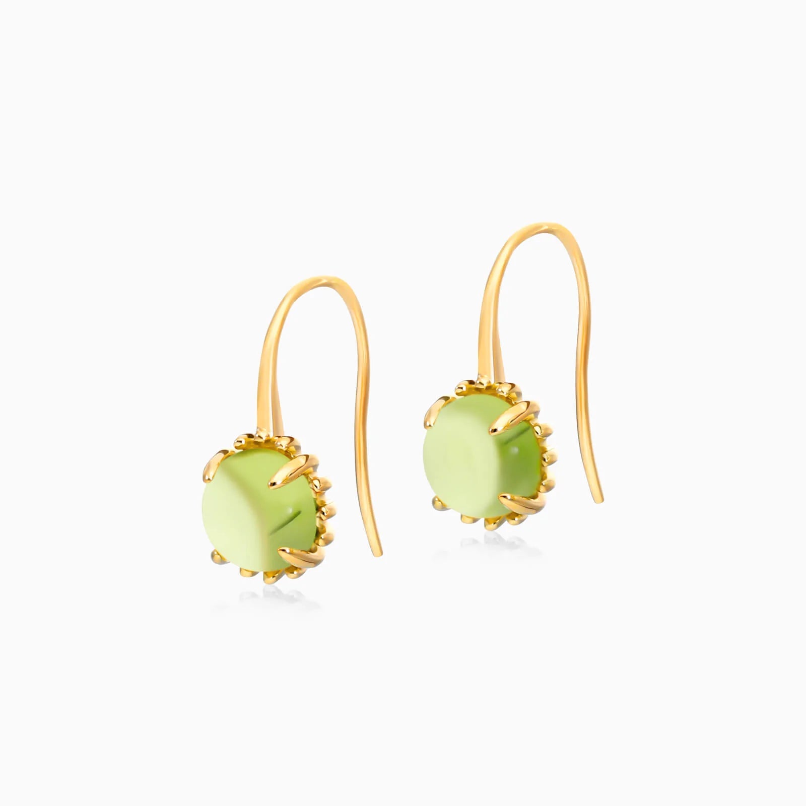 Brinco De Ouro 18k Feminino C/ Peridoto Luxo Delicado