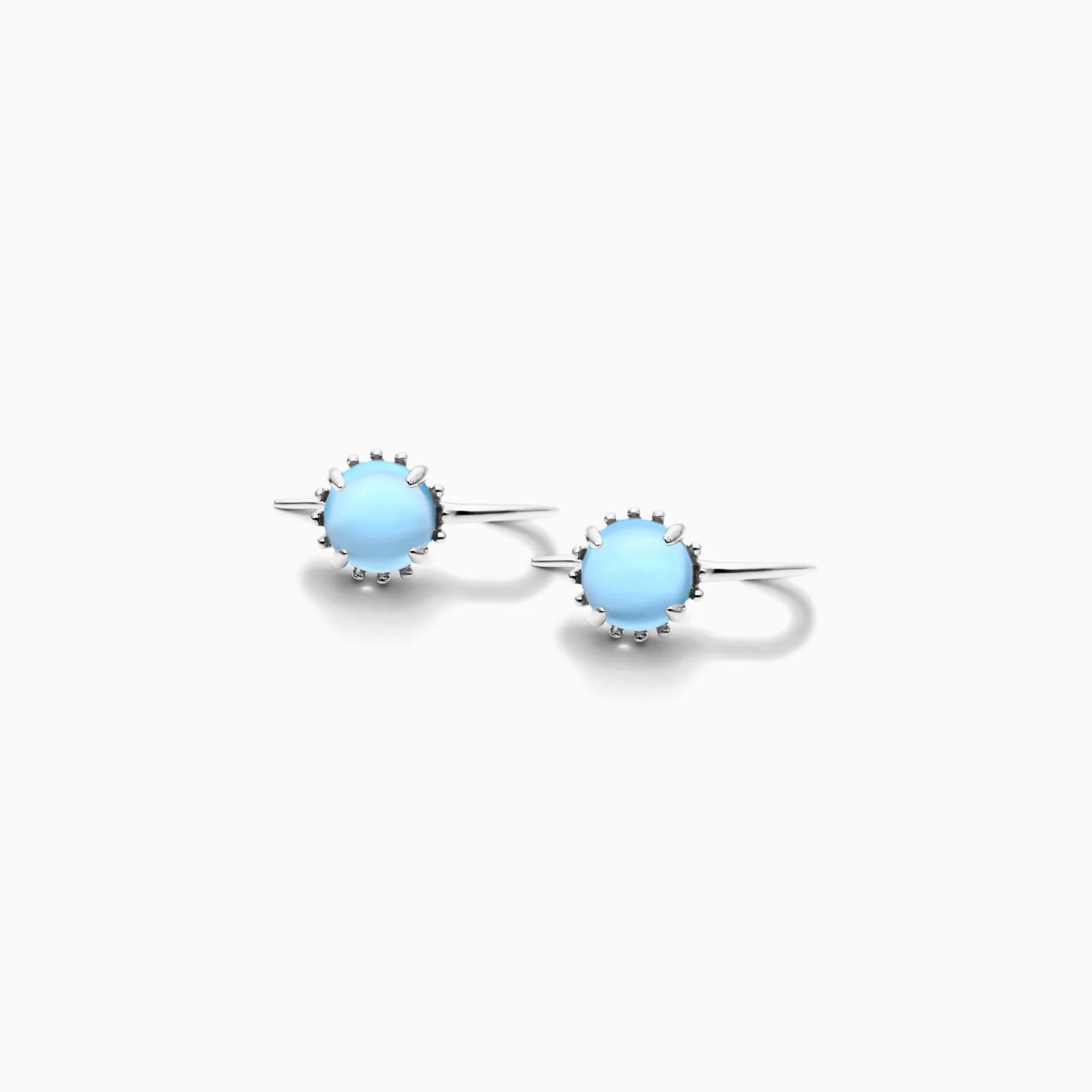 Brinco De Ouro 18k Feminino C/ Topazio Azul Luxo Delicado