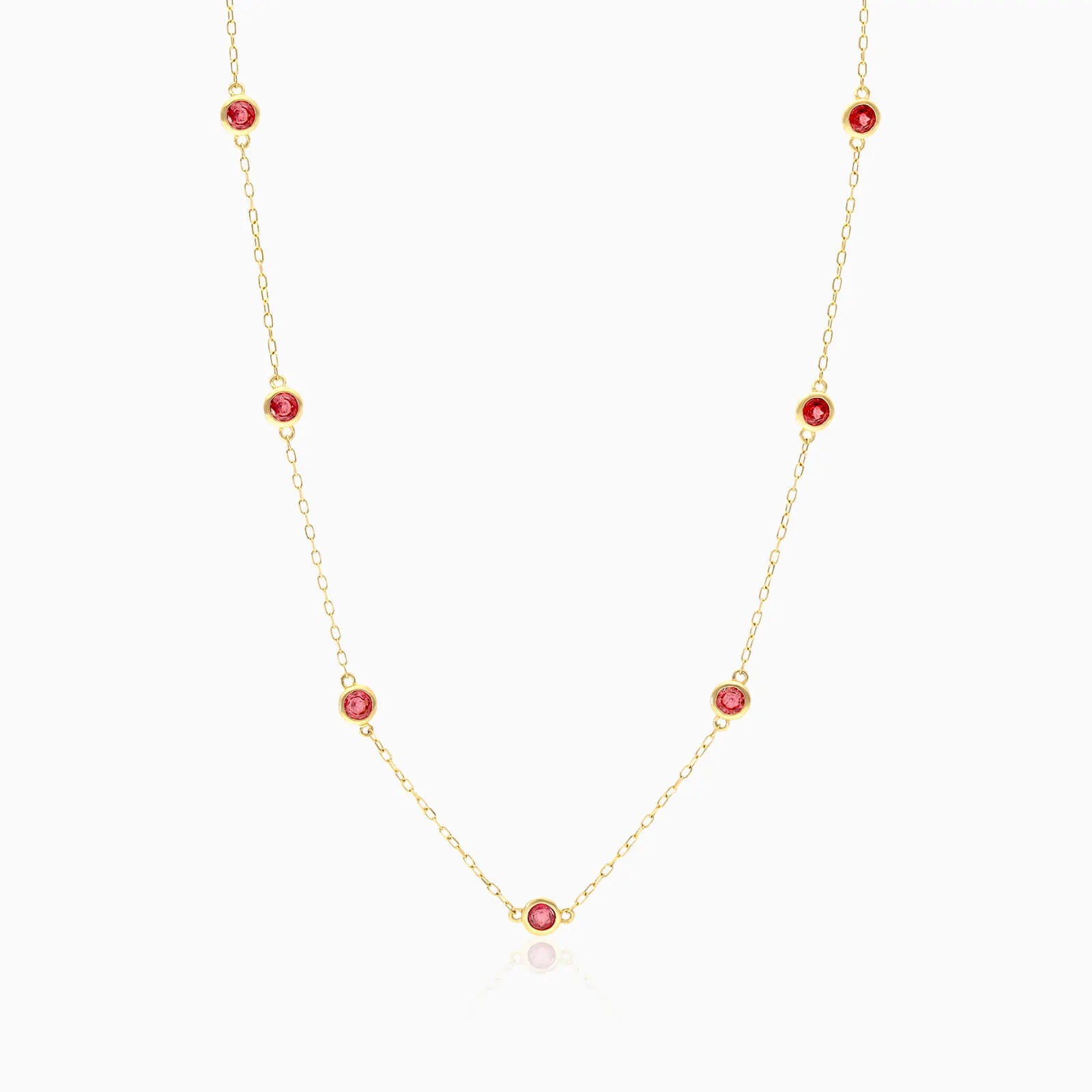Corrente de Ouro Feminina 18k C/ Rubi Coleçao Scarlat