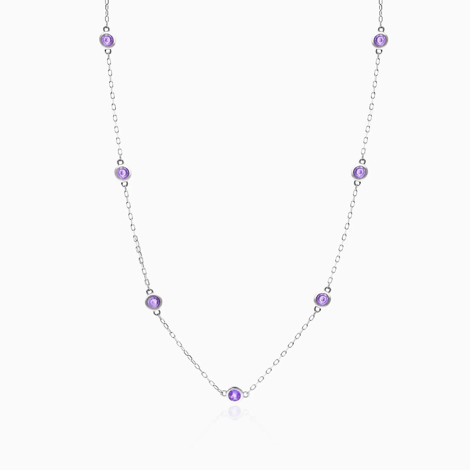 Corrente de Ouro Feminina 18k C/ Ametista Coleçao Scarlat