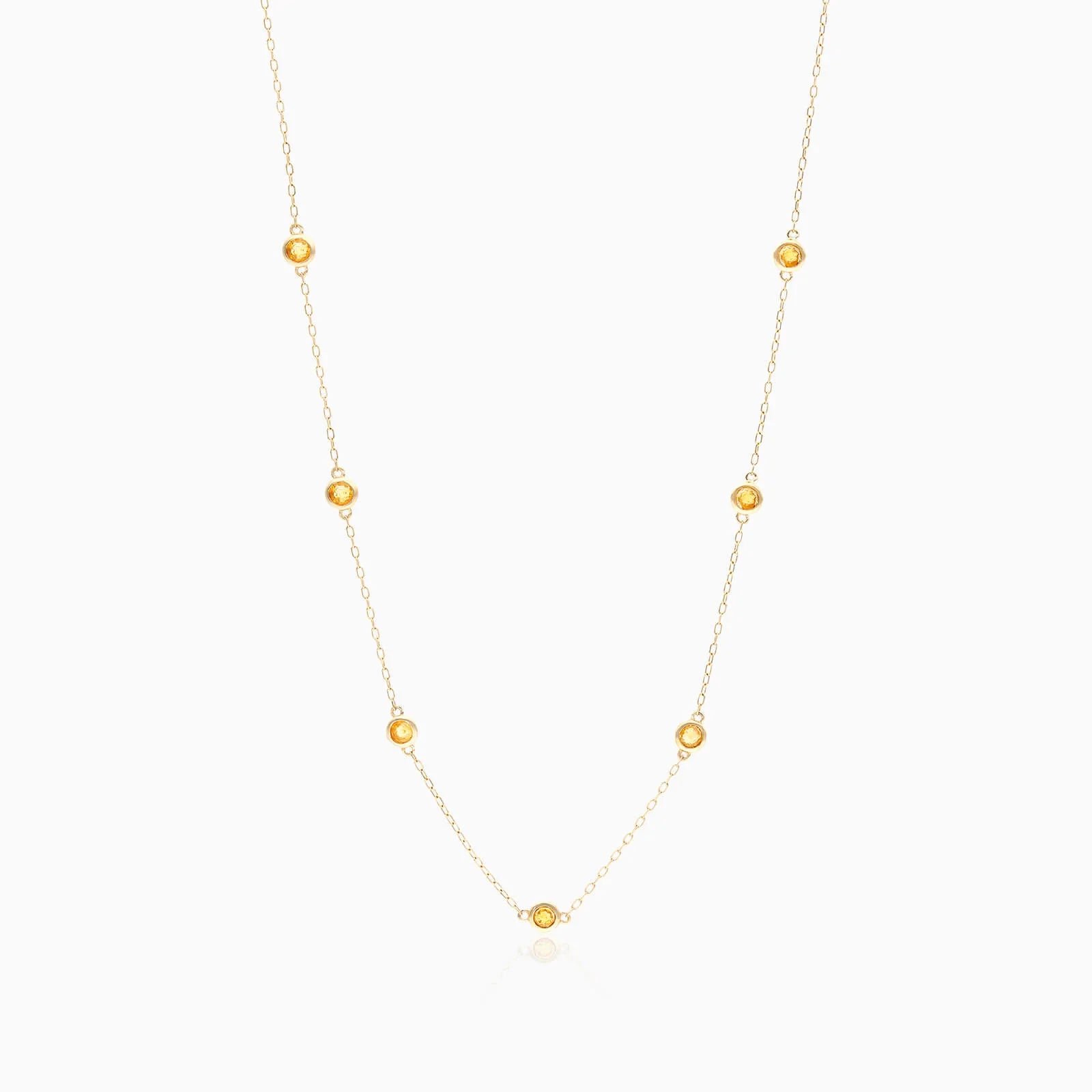 Corrente de Ouro Feminina 18k C/ Citrino Coleçao Scarlat
