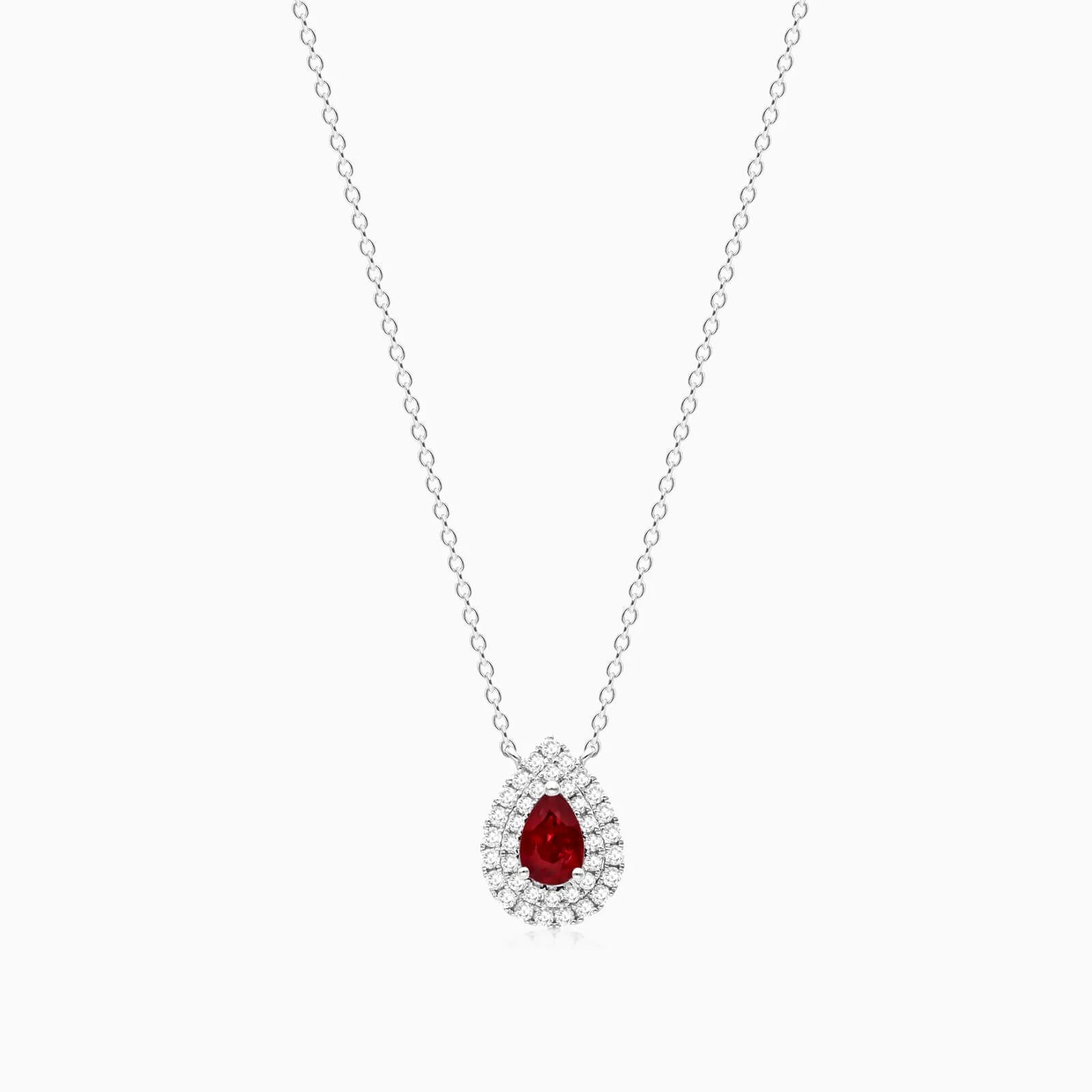 Corrente feminina em Ouro 18k diamantes e rubi Luxo