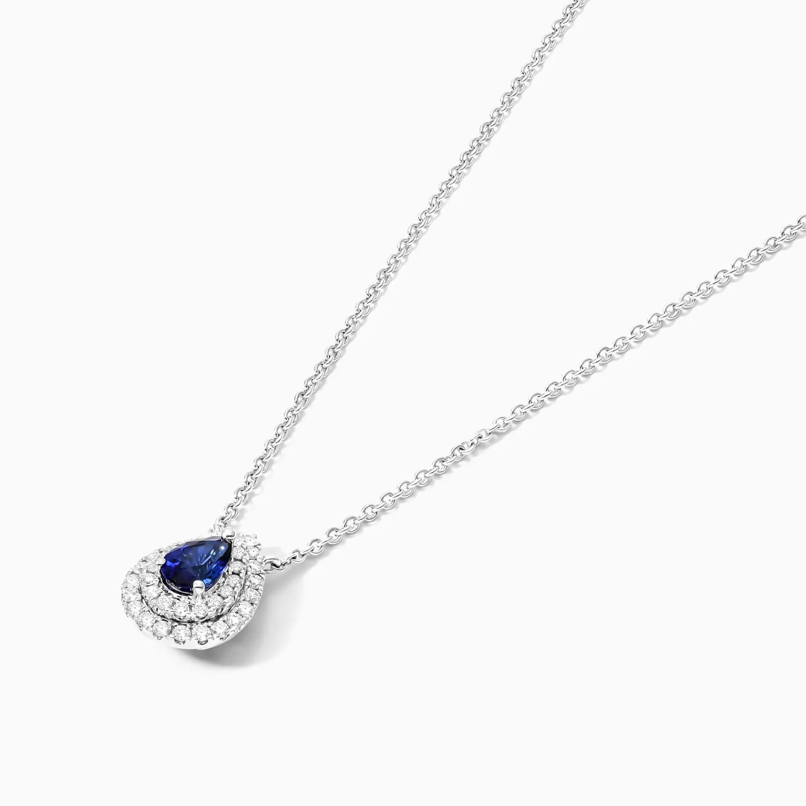 Corrente feminina em Ouro 18k diamantes e safira Luxo
