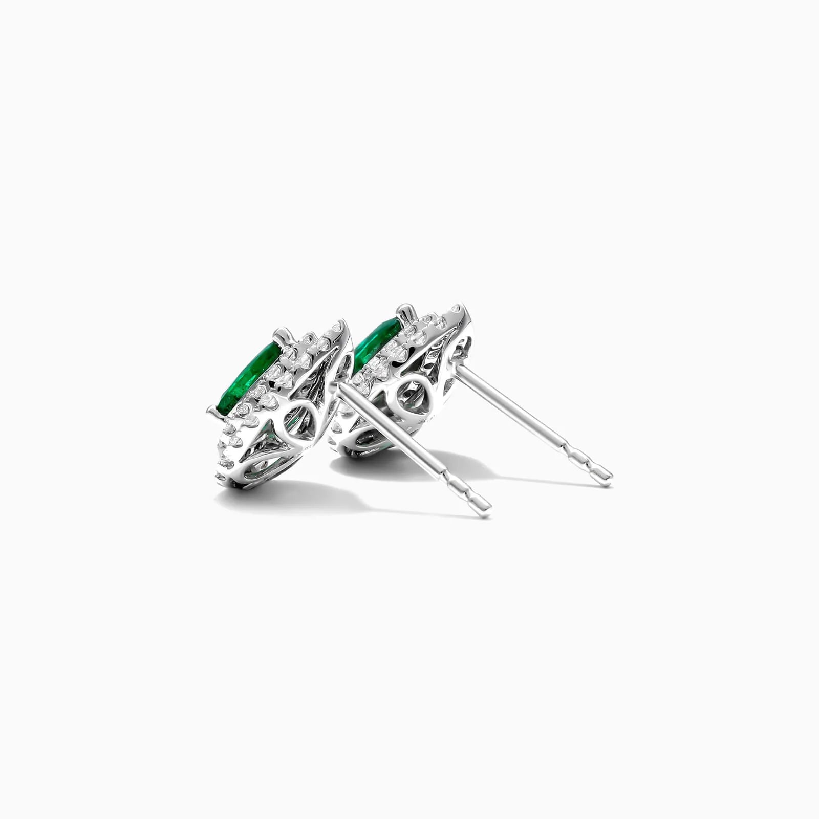 Brinco De Ouro 18k Feminino C/ Diamantes Brilhantes e Esmeralda Pera