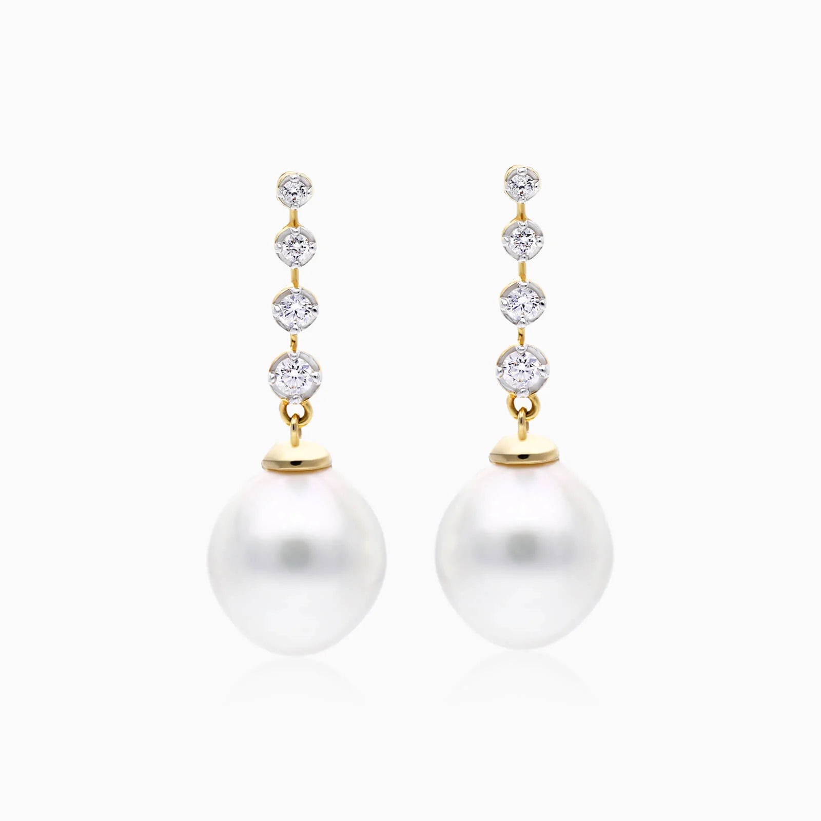 Brinco de Ouro 18k Pendurado de Perola Feminino Luxuoso
