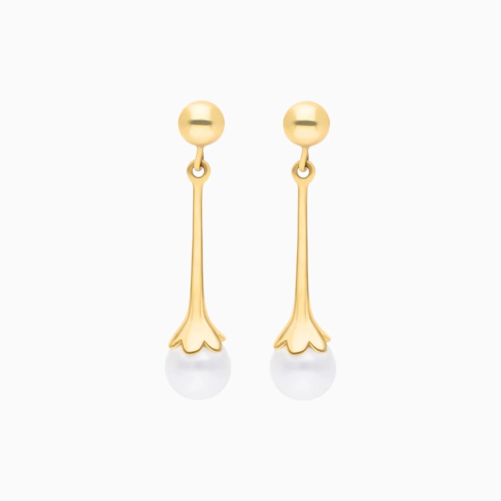 Brinco Argola de Ouro Amarelo 18k com Perolas Minimalista