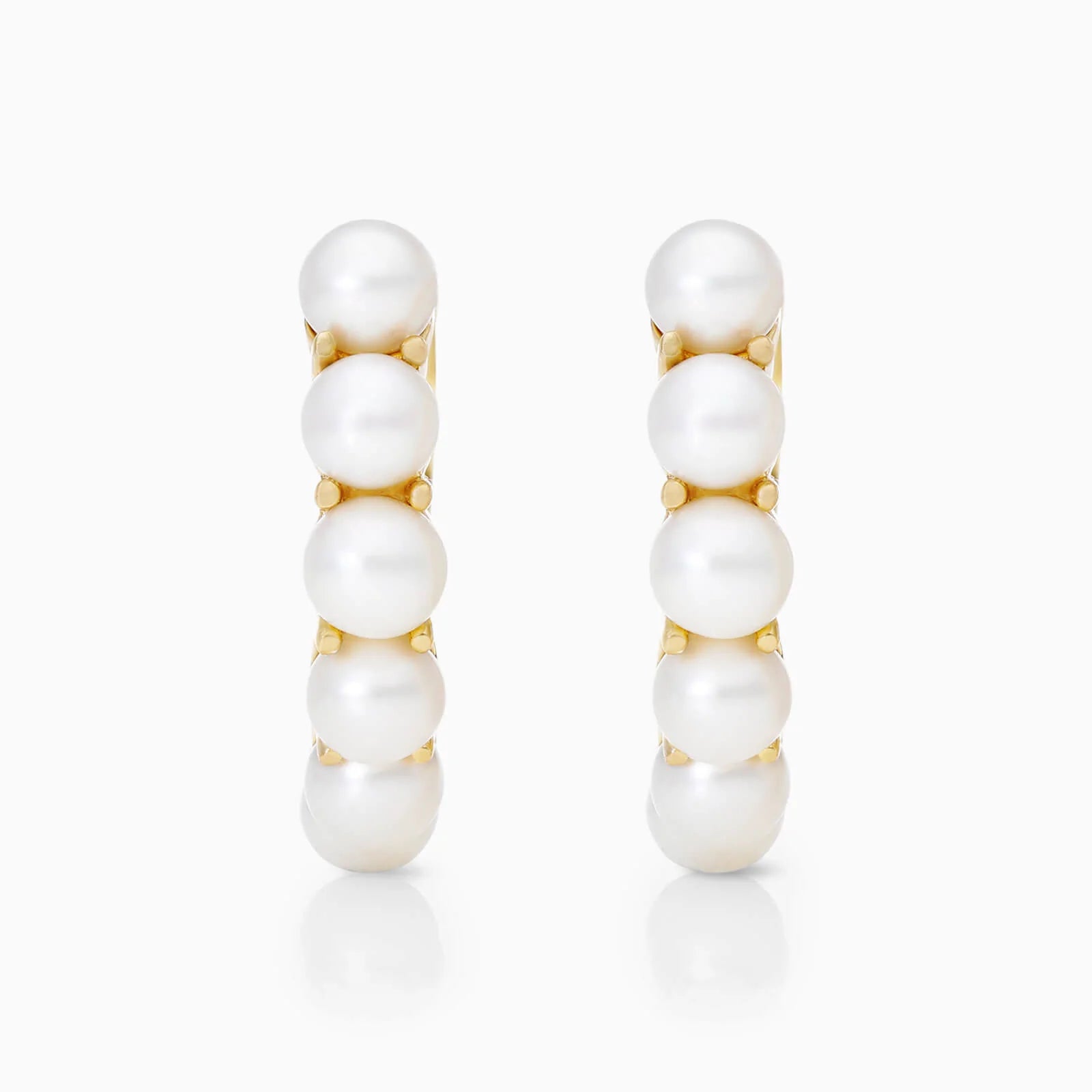 Brinco Argola de Ouro Amarelo 18k Com Perolas De Luxo