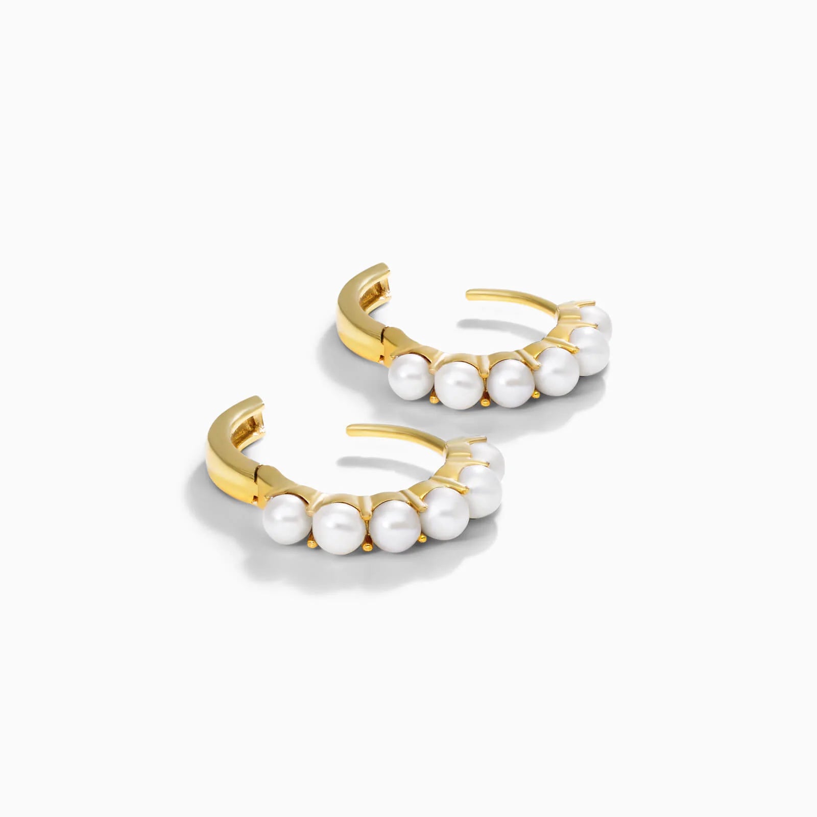 Brinco Argola de Ouro Amarelo 18k Com Perolas De Luxo