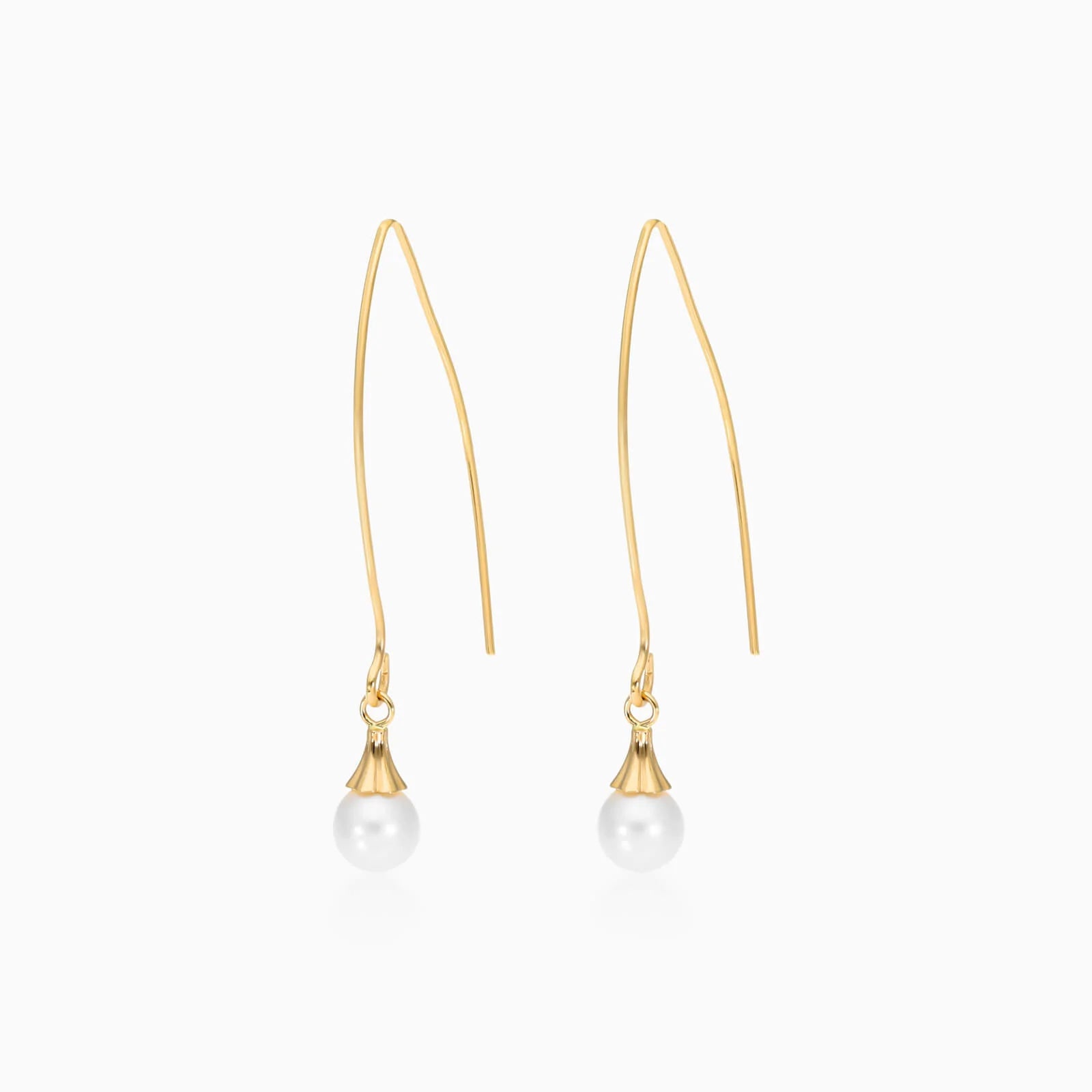 Brinco Fio de Ouro Amarelo 18k Com Perola Akoya
