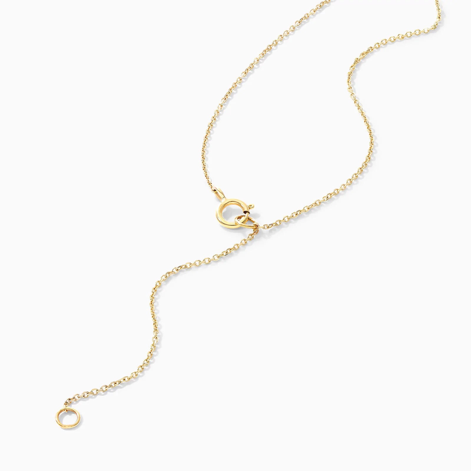 Corrente Feminina Pingente Hexagono C/ Perola Solitaria em Ouro 18k