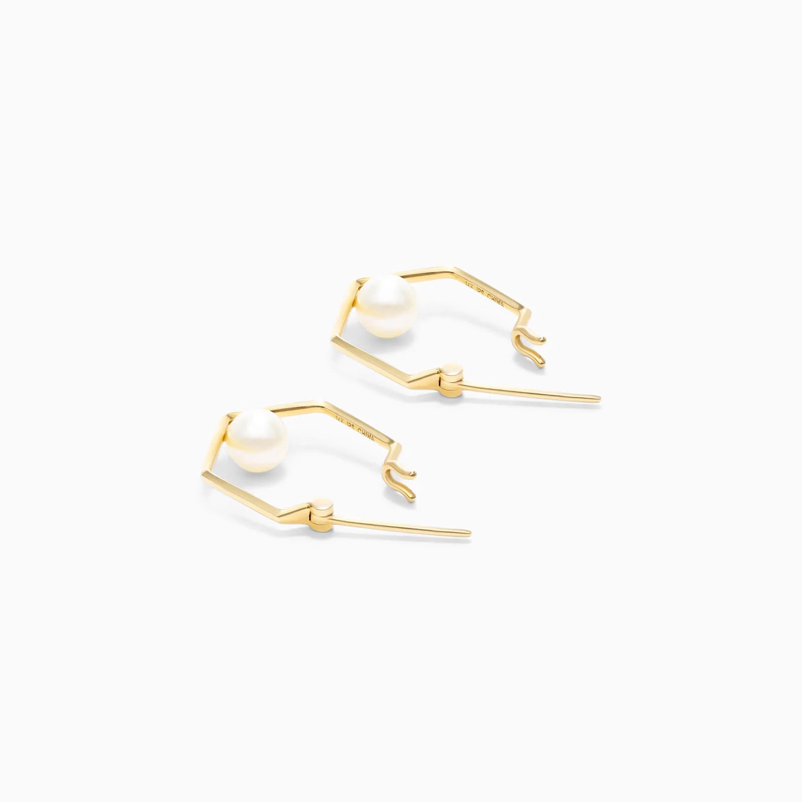 Brinco Argola de Ouro Amarelo 18k com Perolas Minimalista