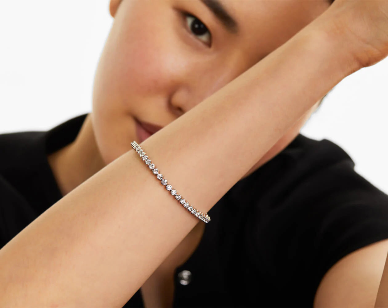 Pulseira Riviera de ouro diamantes legítimos 4 quilates