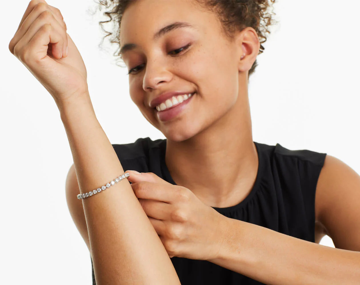 Pulseira Riviera de ouro diamantes legítimos 8 quilates