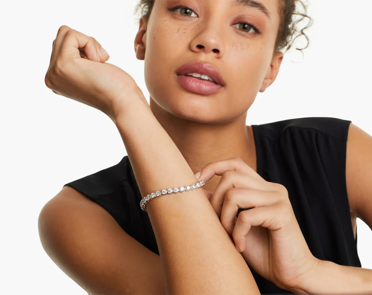 Pulseira Riviera de ouro diamantes legítimos 10 quilates