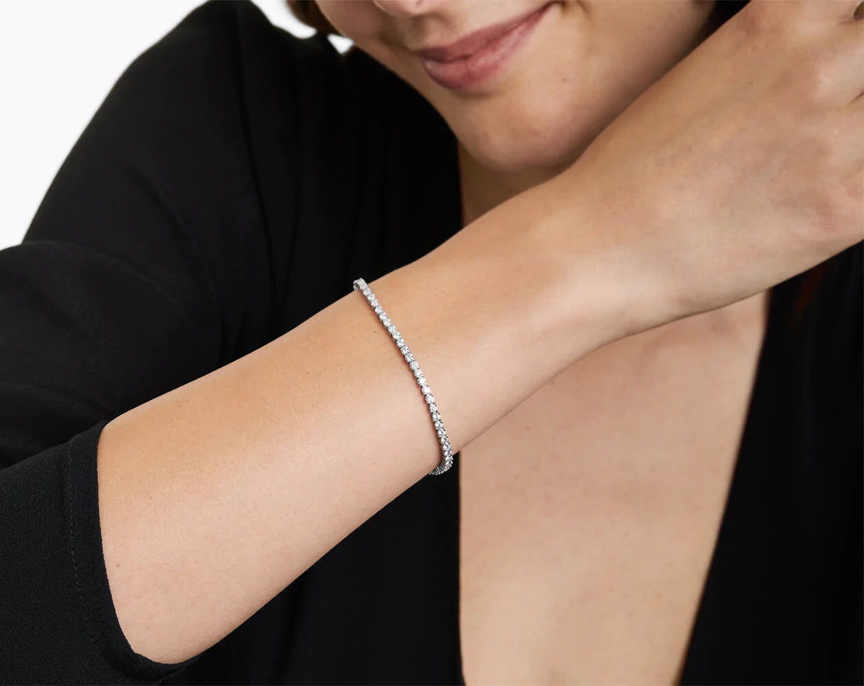 Pulseira Riviera Dois Pinos De Diamante Ouro Branco 18K 300pts