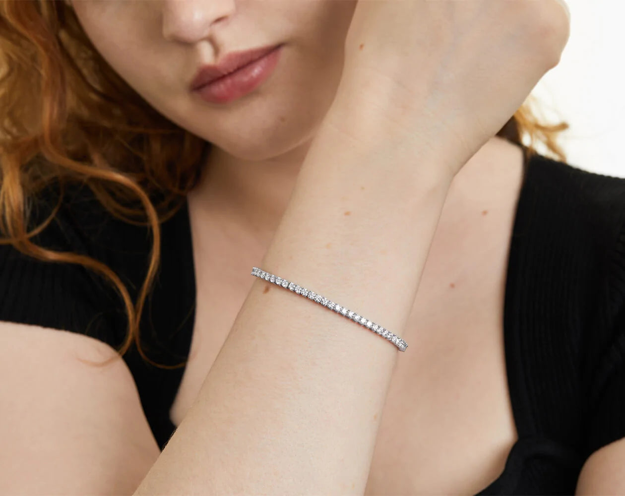 Pulseira Riviera Dois Pinos De Diamante Ouro Branco 18K 400pts