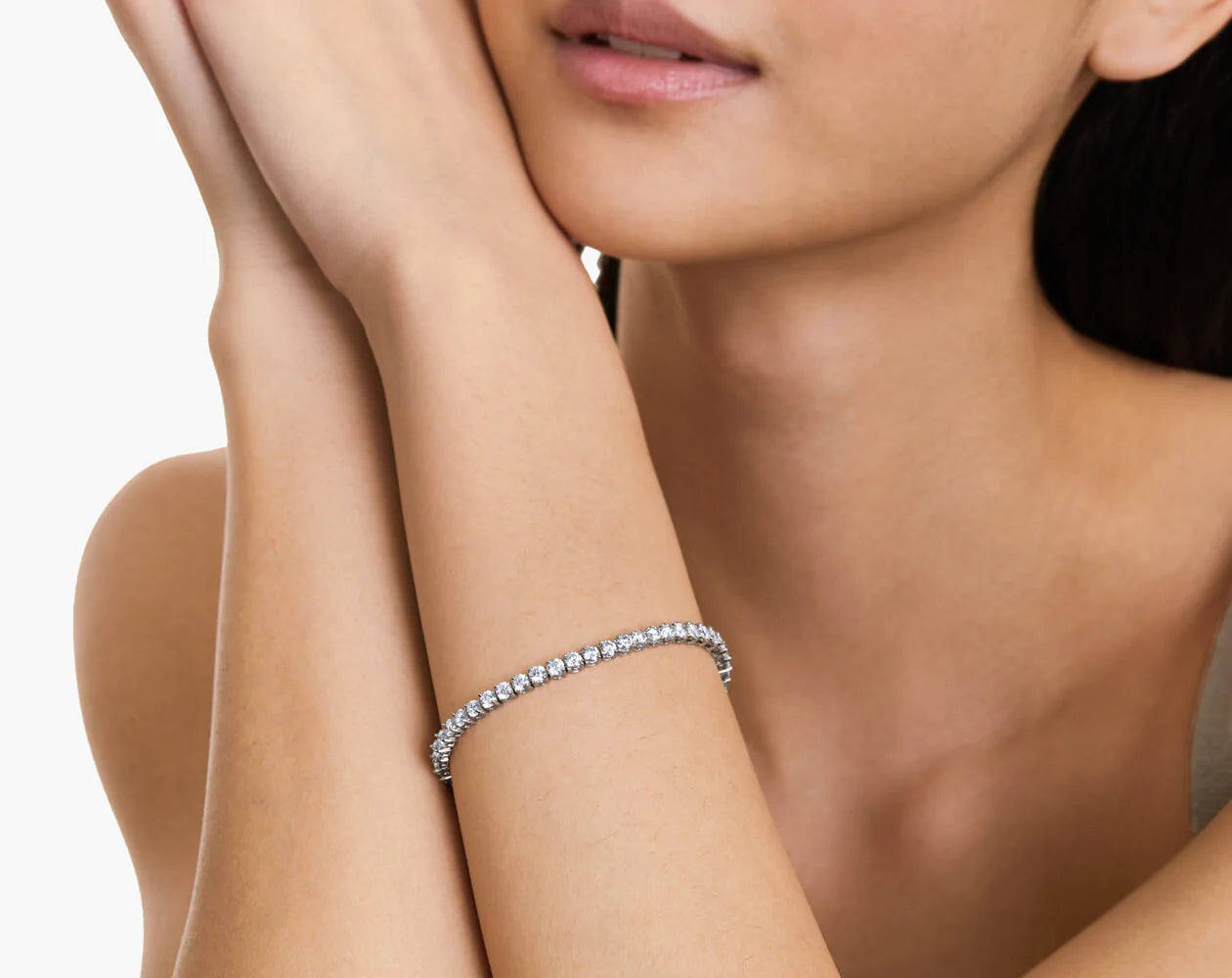 Pulseira Riviera Dois Pinos De Diamante Ouro Branco 18K 700pts