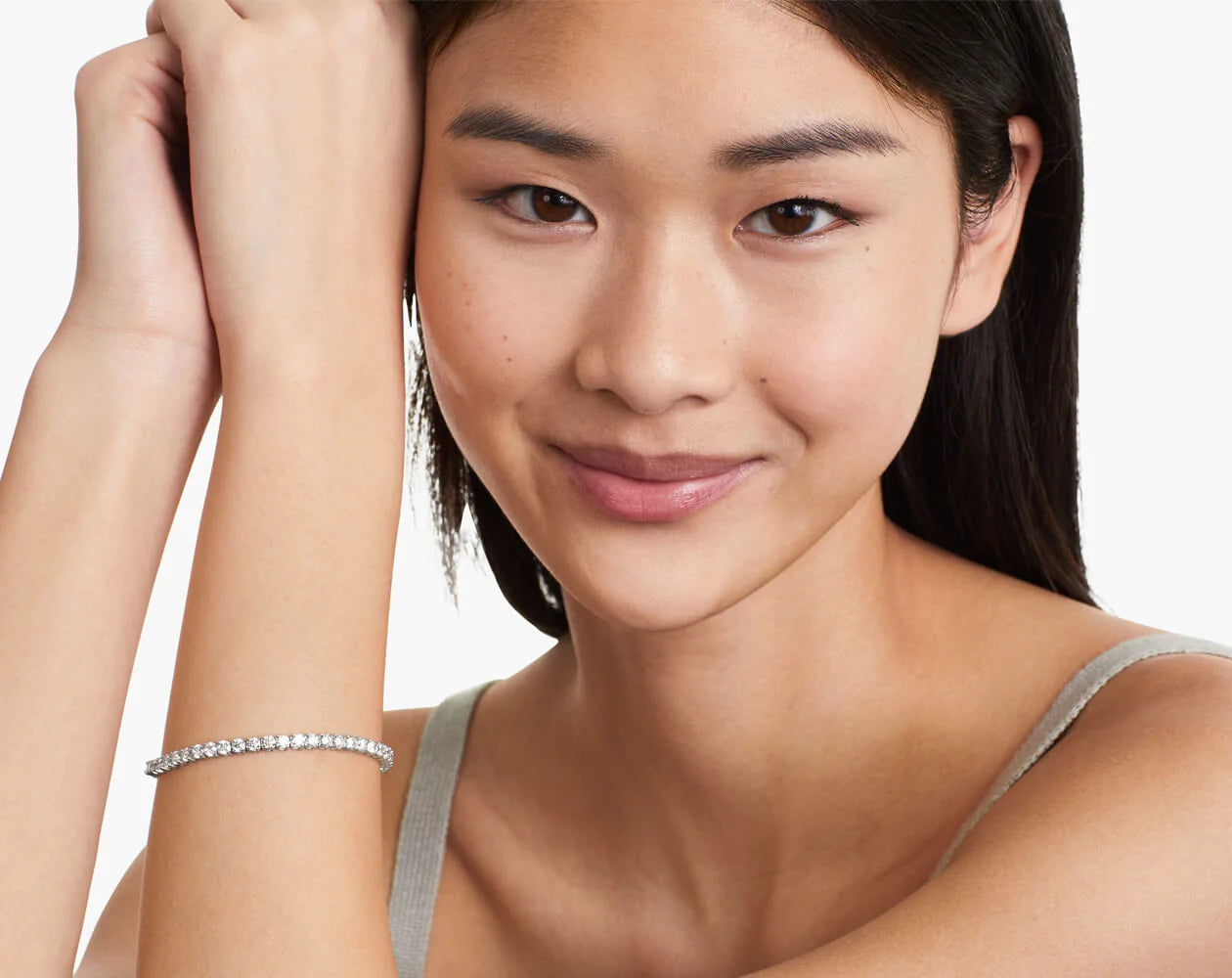 Pulseira Riviera Dois Pinos De Diamante Ouro Branco 18K 700pts