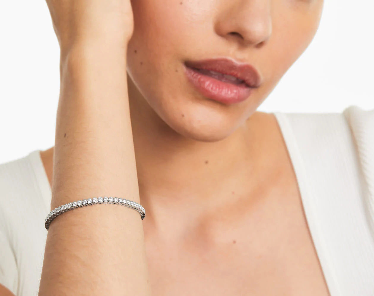 Pulseira Riviera De Diamantes 400pts Feminina Ouro Branco 18k