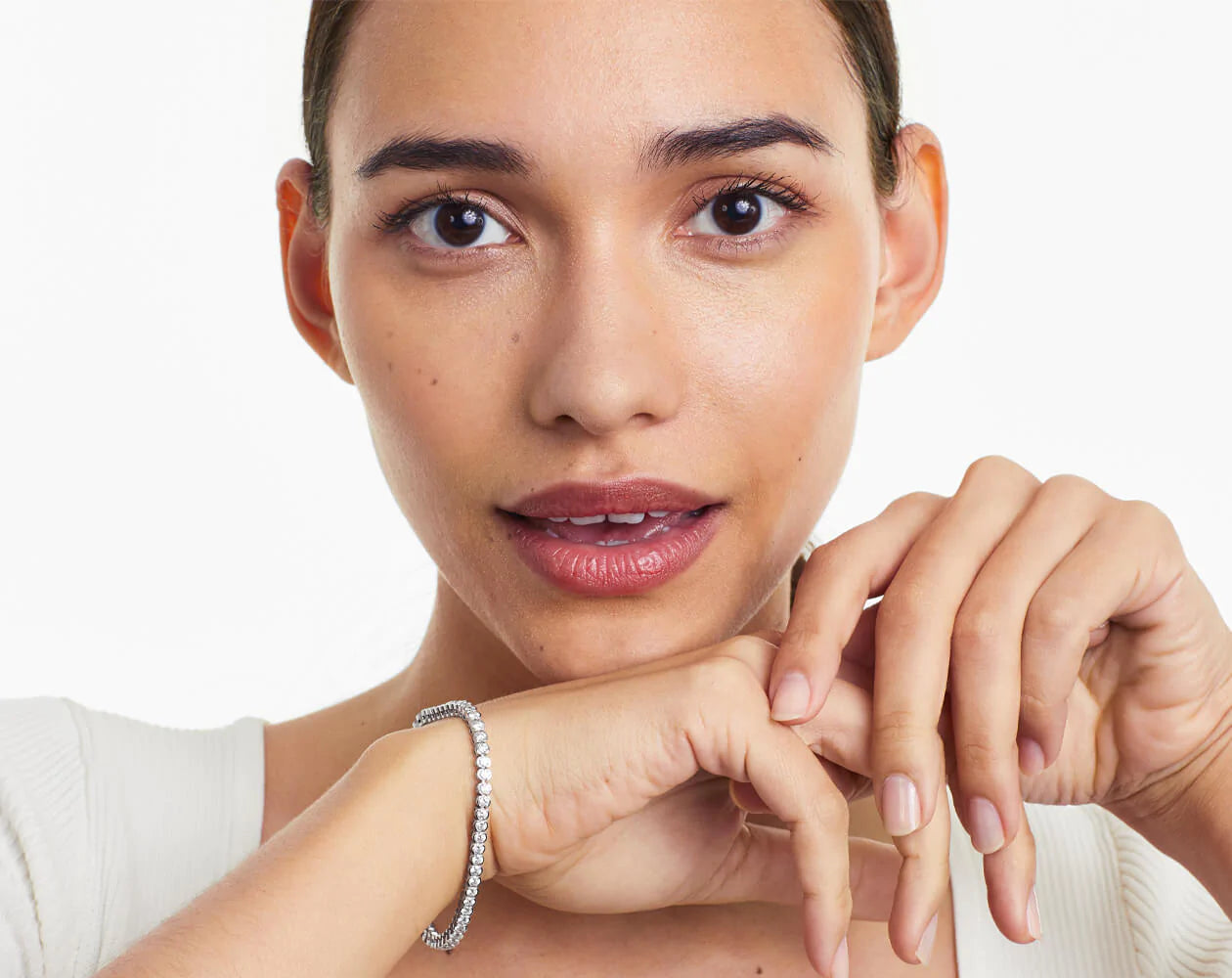 Pulseira Riviera De Diamantes 400pts Feminina Ouro Branco 18k