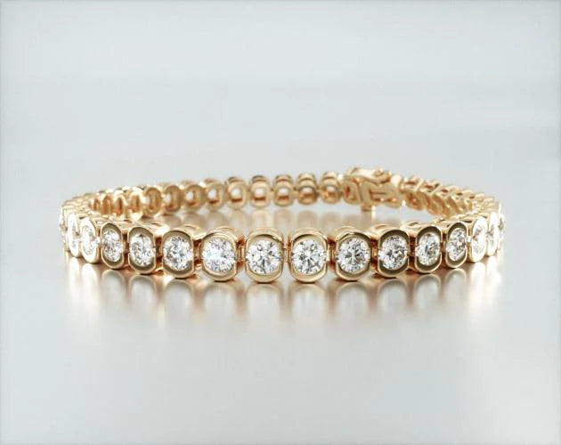 Pulseira Riviera De Diamantes 1000pts Feminina Ouro Amarelo 18k