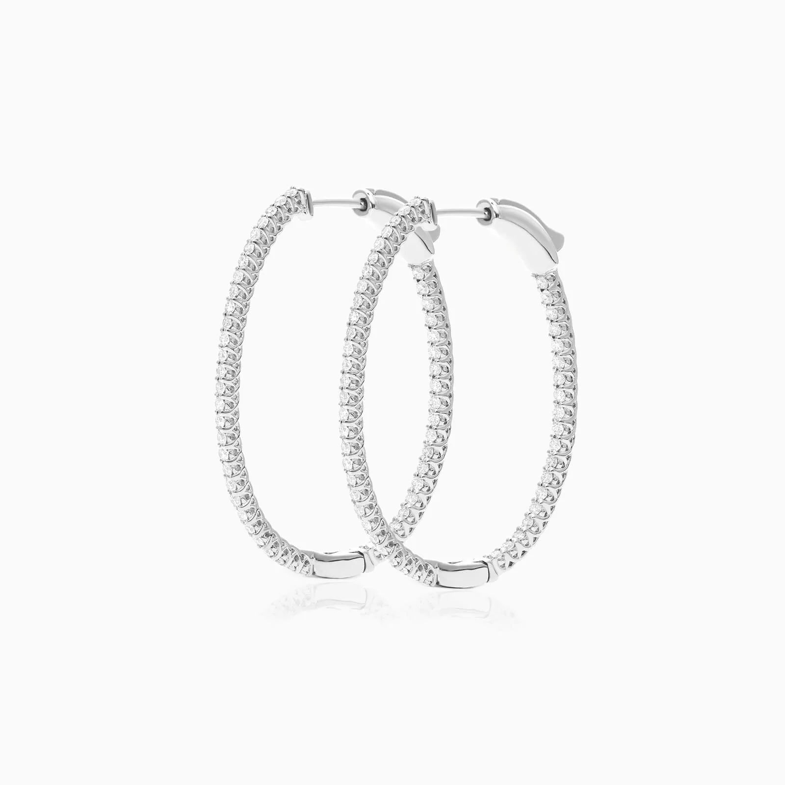 Brinco De Ouro Feminino Brilhante Diamante Argola 100 pts