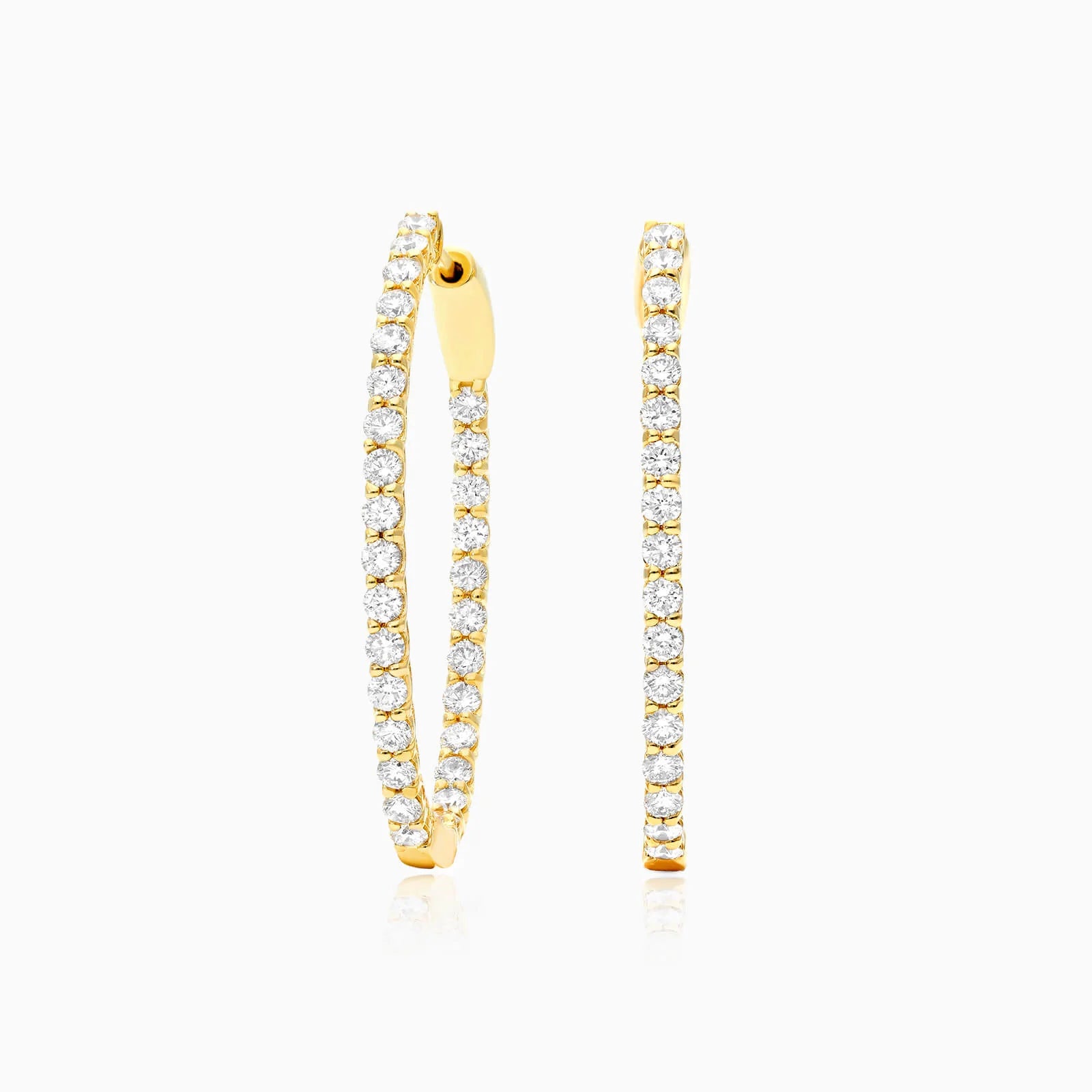 Brinco De Ouro Feminino Brilhante Diamante Argola 300 pts