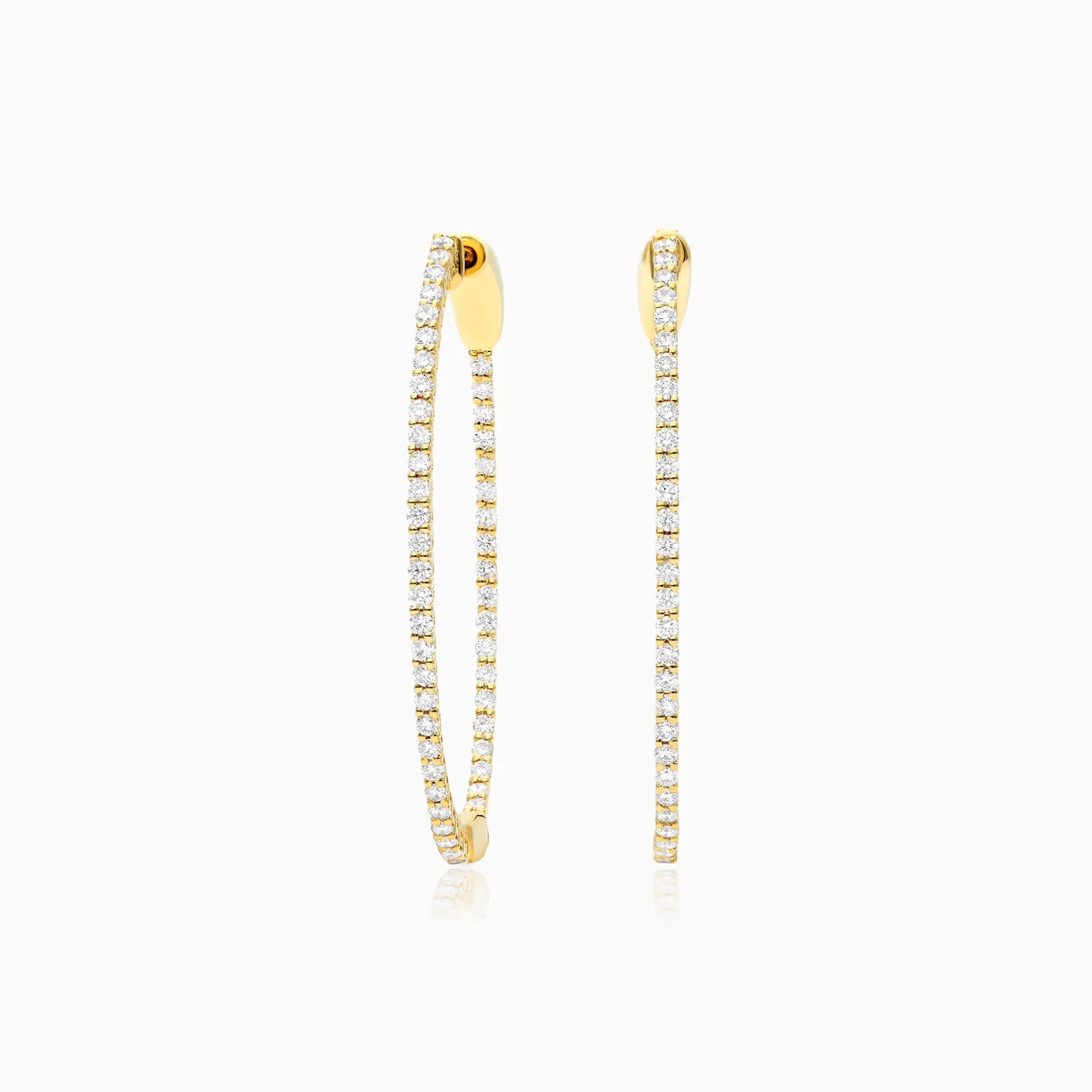 Brinco De Ouro Feminino Brilhante Diamante Argola 100 pts