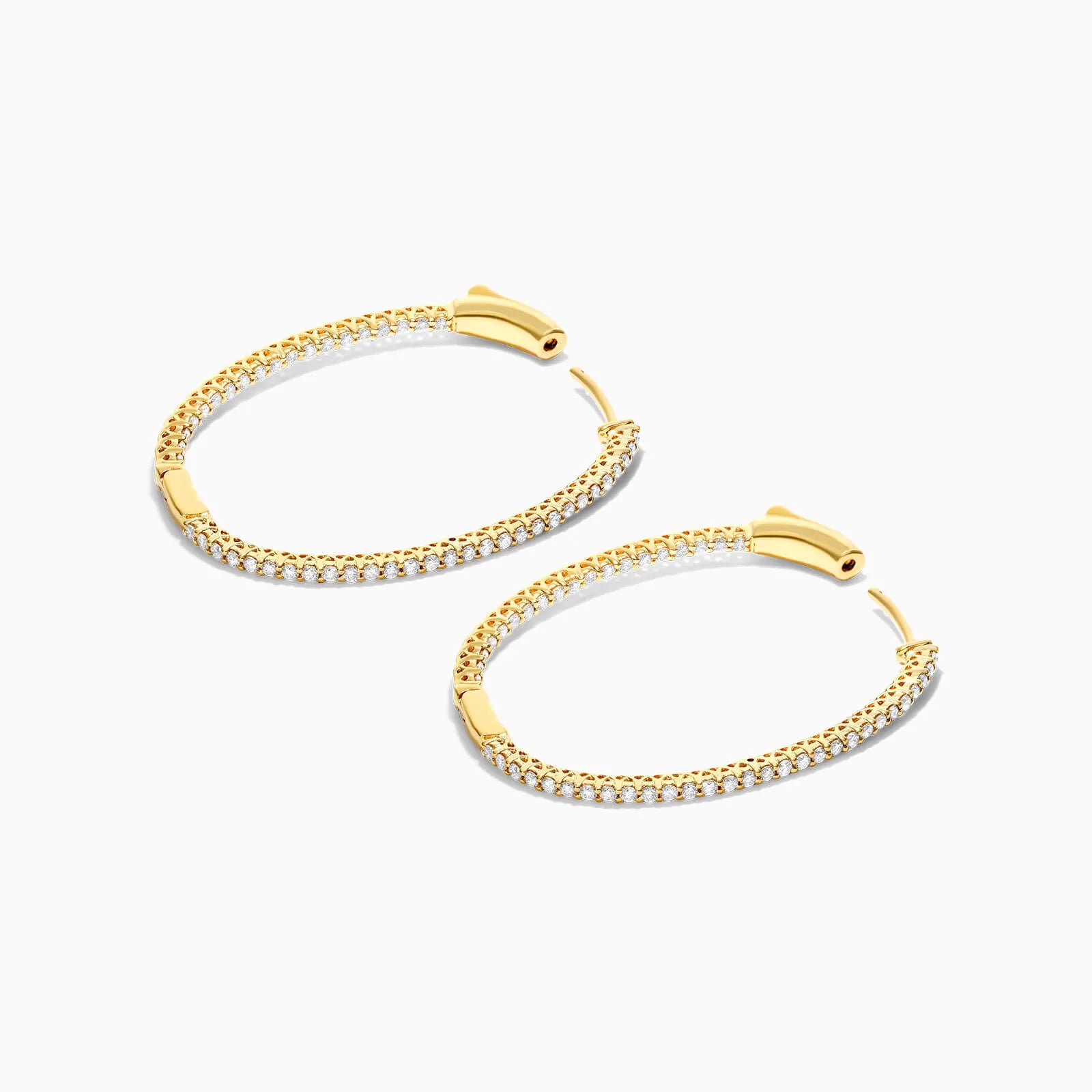 Brinco De Ouro Feminino Brilhante Diamante Argola 100 pts