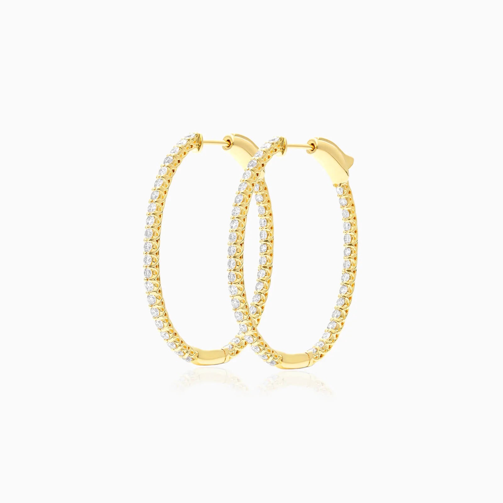 Brinco De Ouro Feminino Brilhante Diamante Argola 200 pts