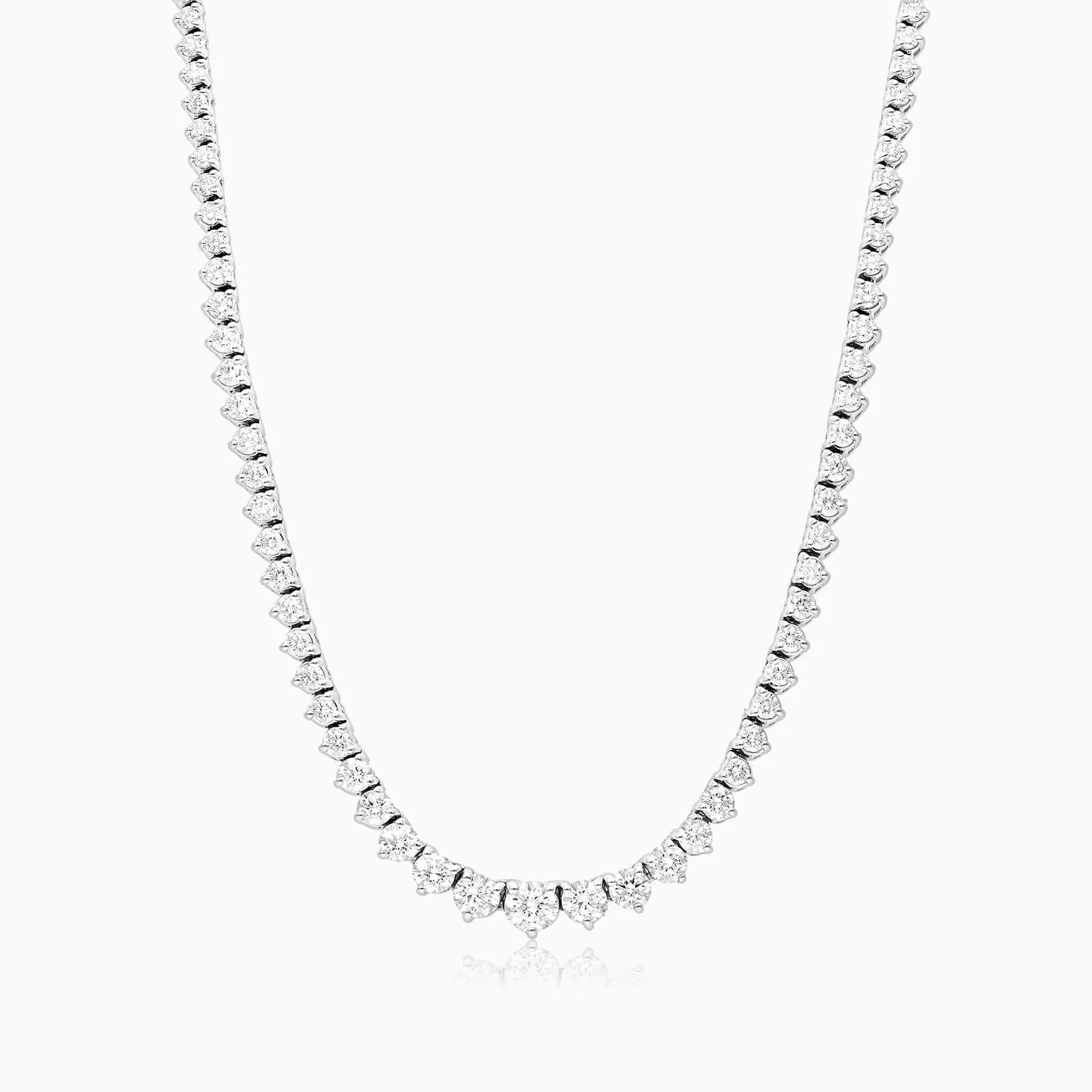 Corrente Riviera feminina em Ouro 18k diamantes 5 quilates Luxo
