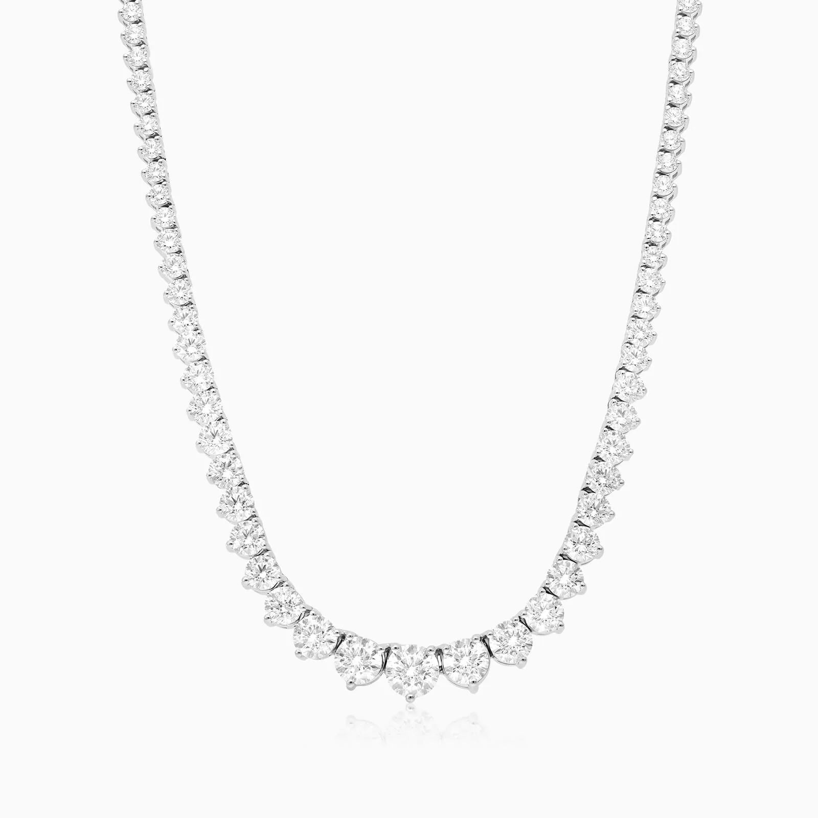 Corrente Riviera feminina em Ouro 18k diamantes 10 quilates Luxo
