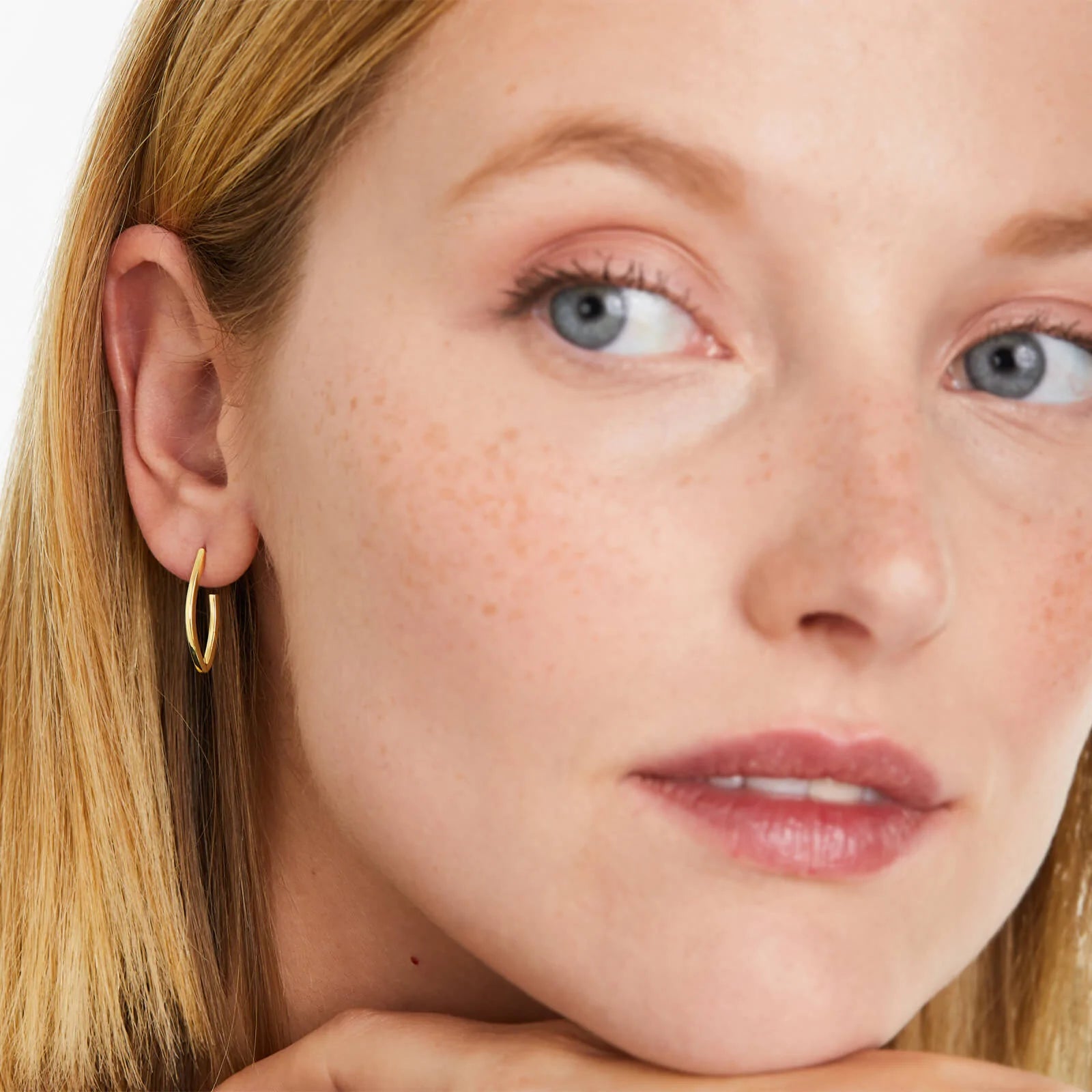 Brinco de Argola Lagrima em Ouro 18k Feminino Luxo