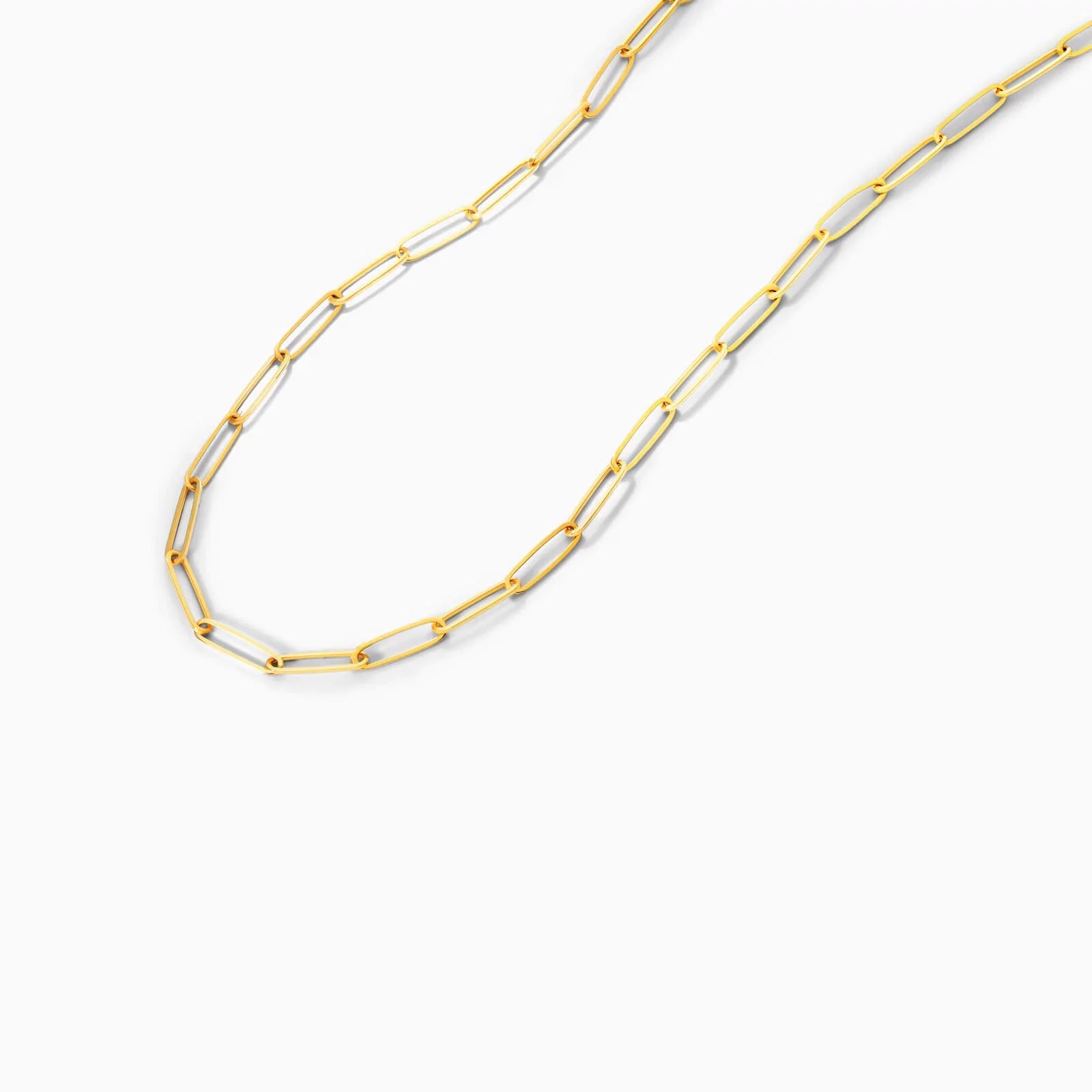Corrente Feminina Elos De Clipes De Ouro Amarelo 18k De Luxo 2,6mm