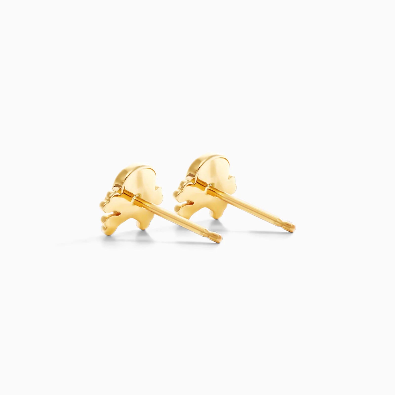 Brinco De Caveira em Ouro Amarelo 18k Com Coraçao