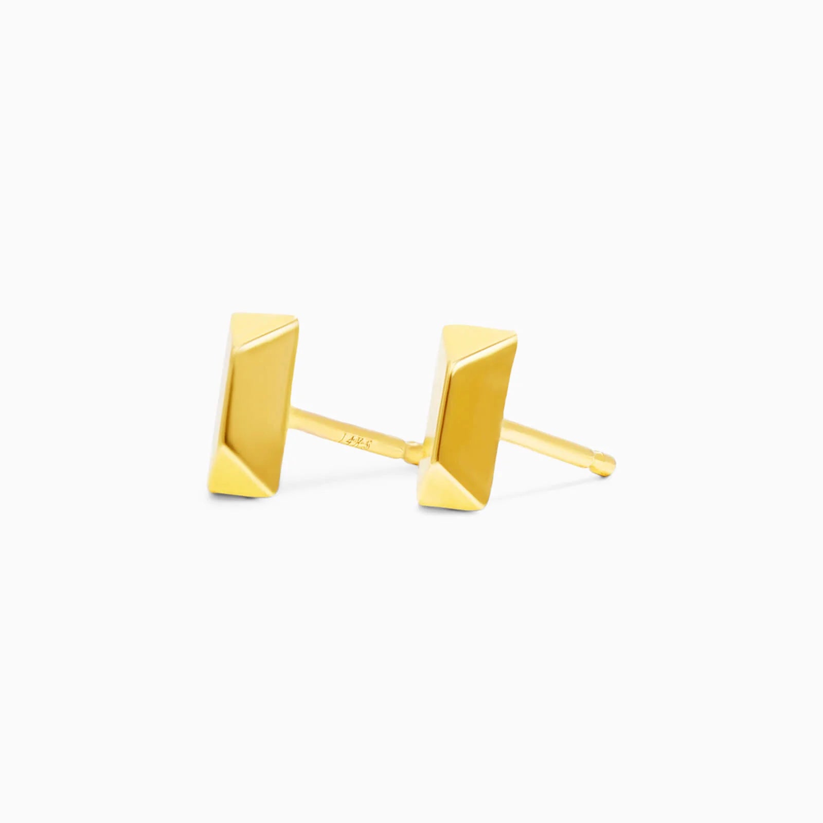 Brinco de Ouro Amarelo 18k Piramide Longa De Luxo