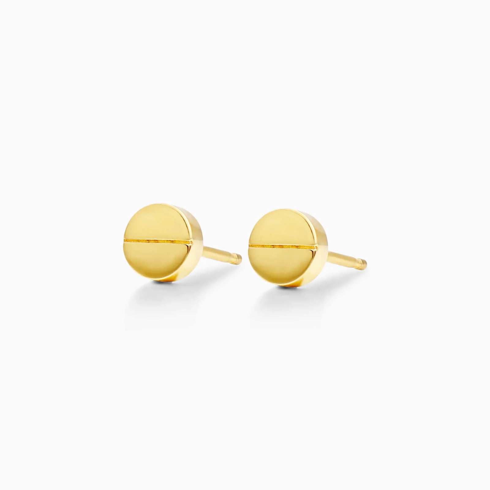 Brinco Disco de Ouro Amarelo 18k De Luxo