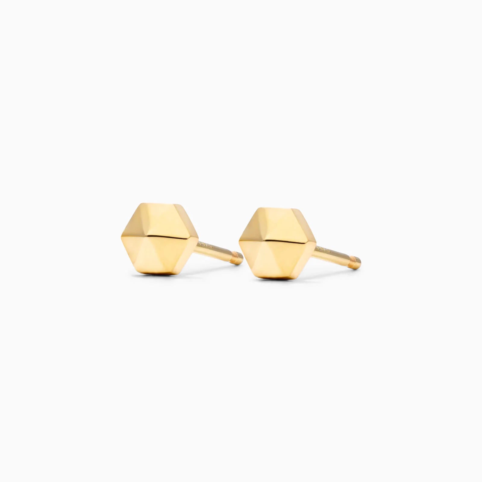Brinco De Ouro 18k Amarelo de Piramidê Hexagonal Luxo