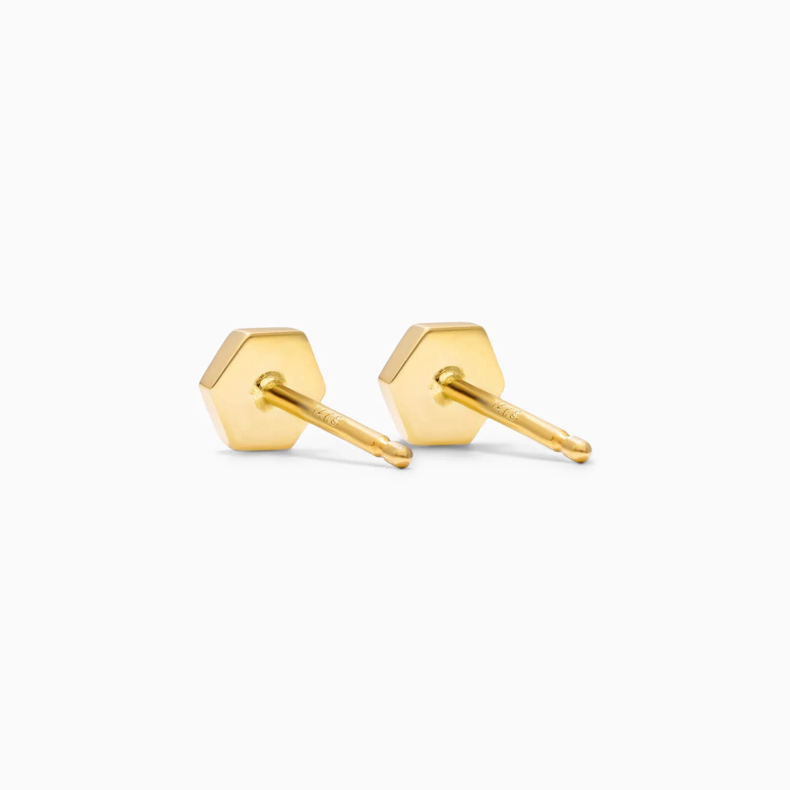Brinco De Ouro 18k Amarelo de Piramidê Hexagonal Luxo