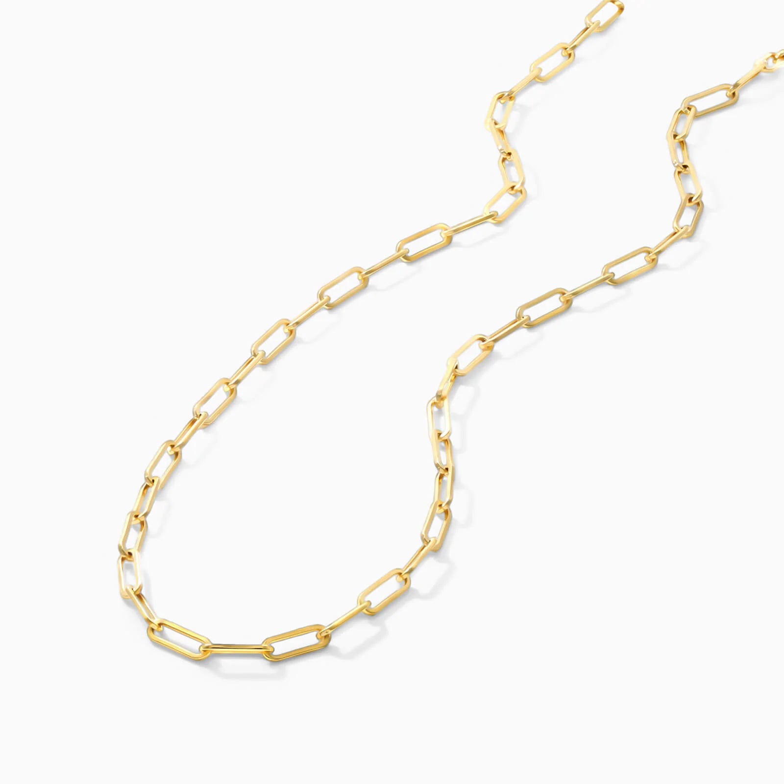 Corrente Feminina Elos De Clipes De Ouro Amarelo 18k De Luxo 1,5mm