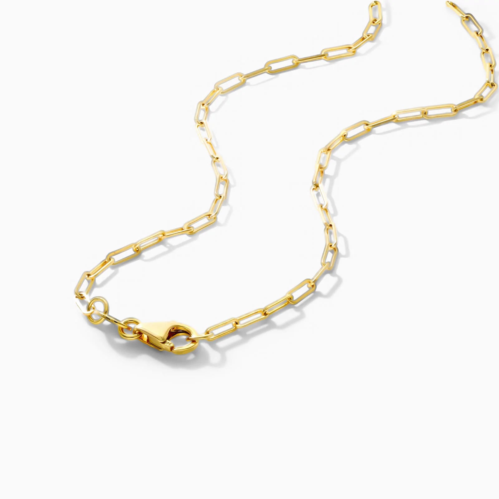 Corrente Feminina Elos De Clipes De Ouro Amarelo 18k De Luxo 1,5mm