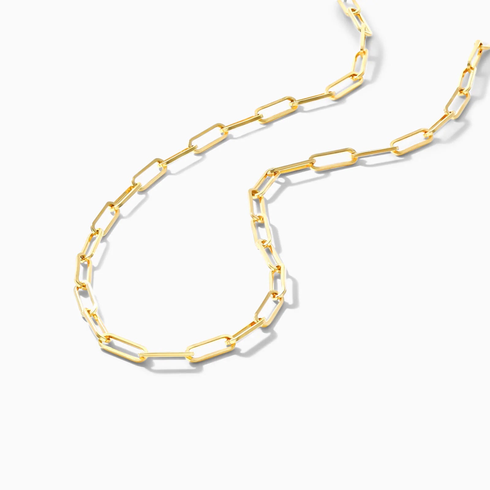 Corrente Feminina Elos De Clipes De Ouro Amarelo 18k De Luxo 2,1mm