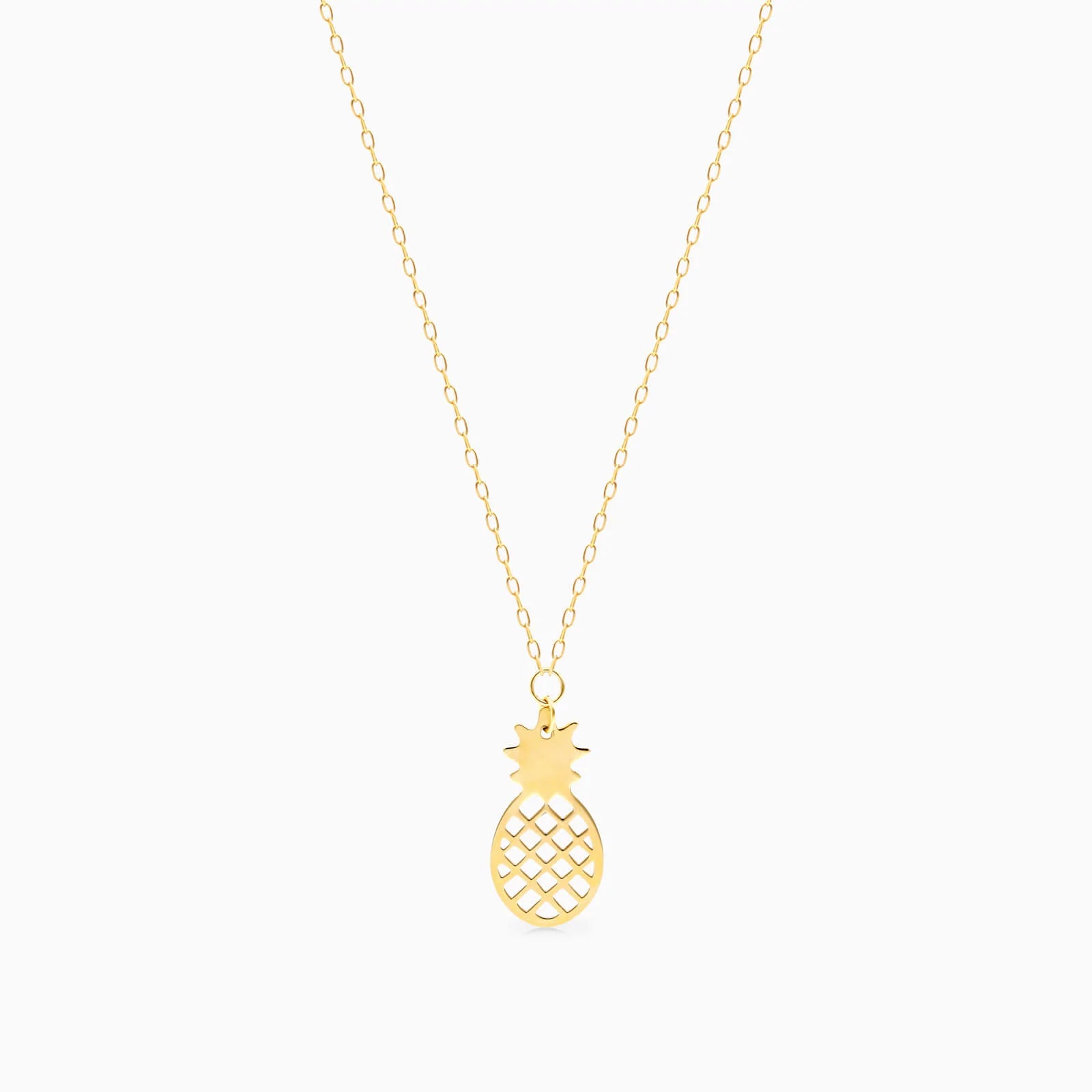 Colar Corrente De Ouro Amarelo 18k com Pingente de Abacaxi