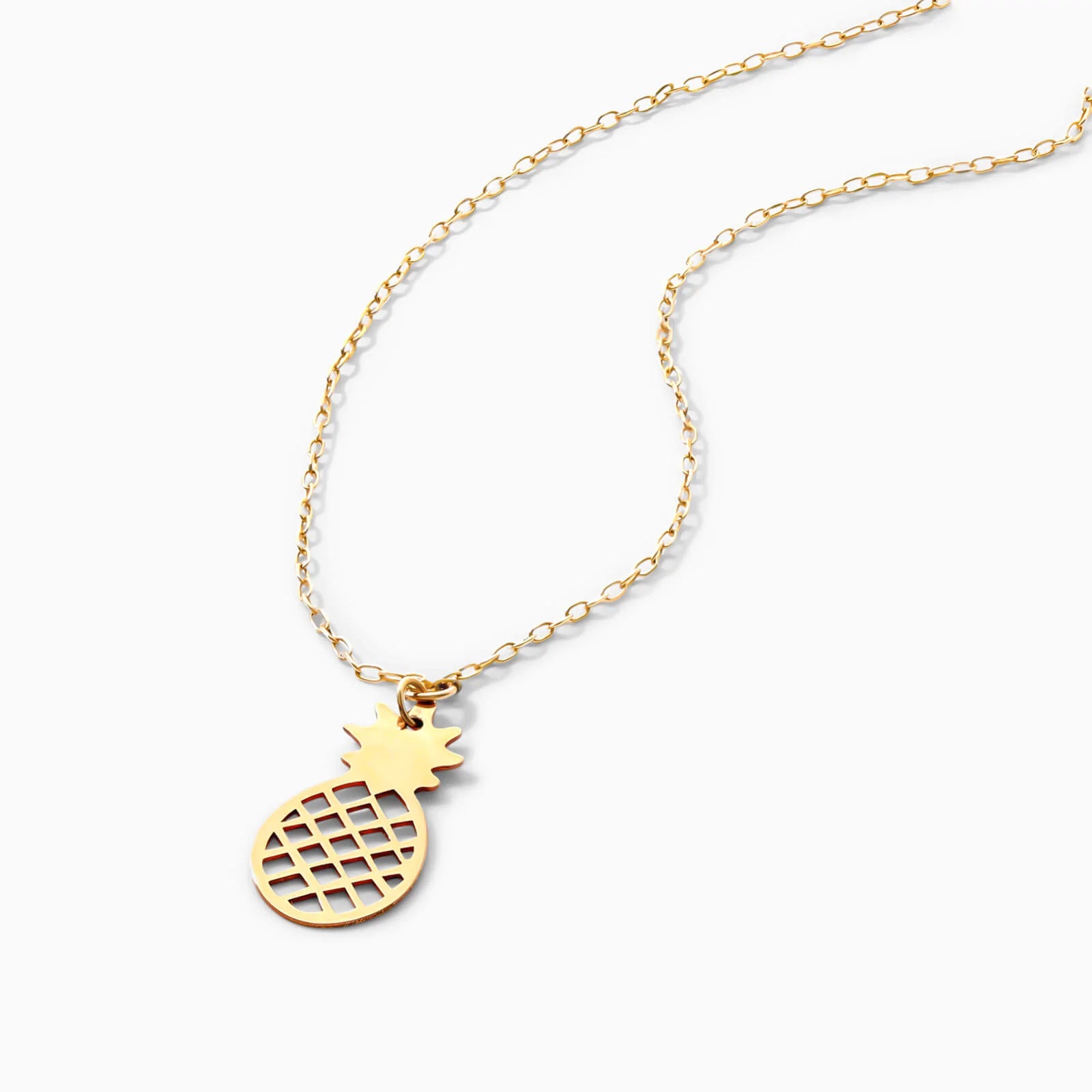 Colar Corrente De Ouro Amarelo 18k com Pingente de Abacaxi