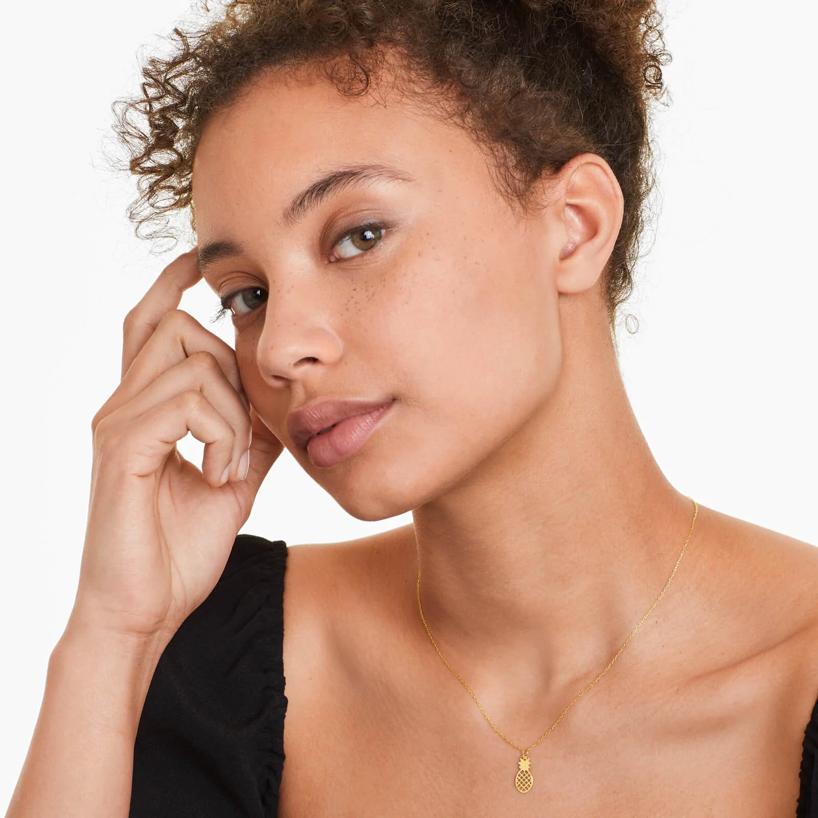 Colar Corrente De Ouro Amarelo 18k com Pingente de Abacaxi