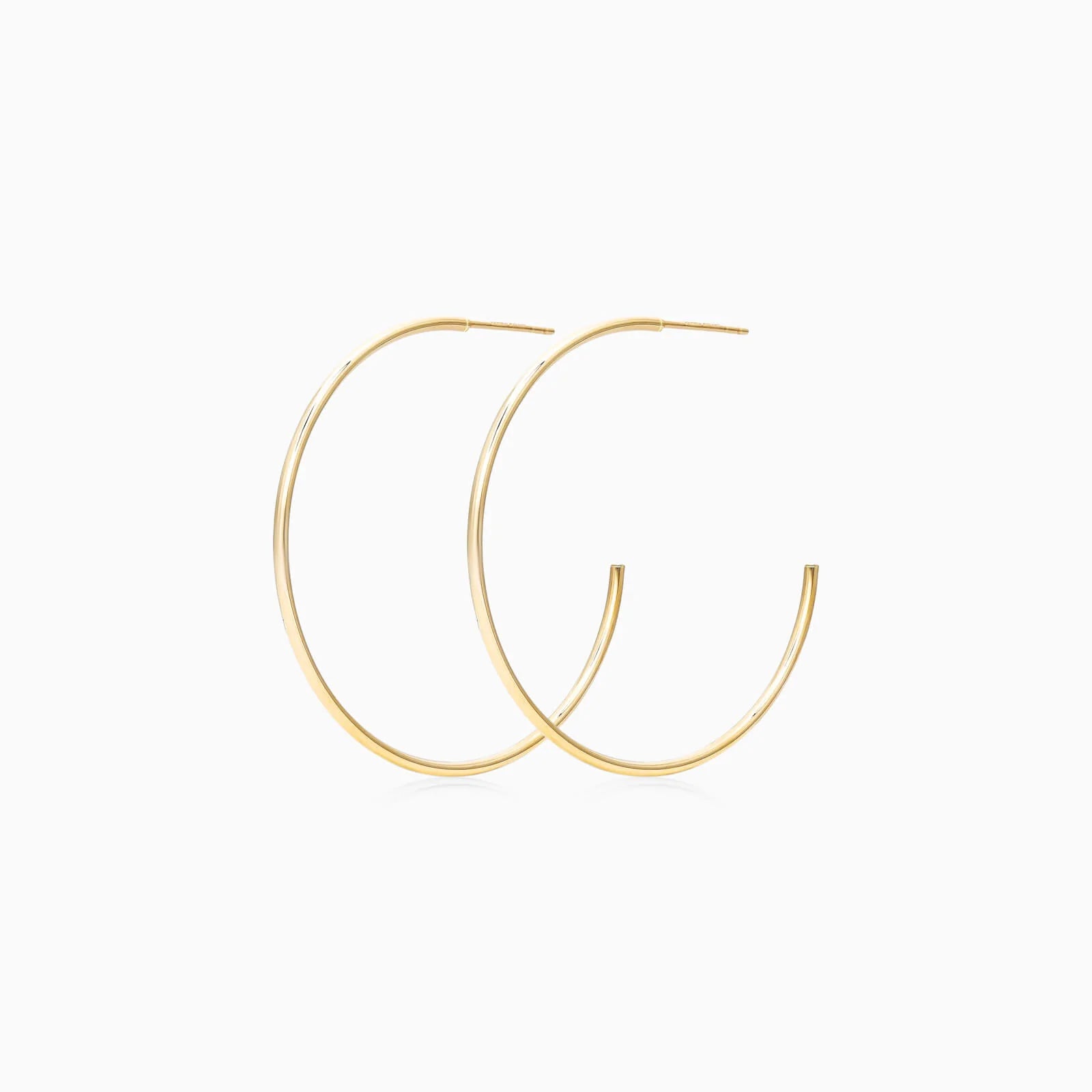 Brinco De Ouro Amarelo 18k Luxo Argola 1,5 Polegadas Aberta