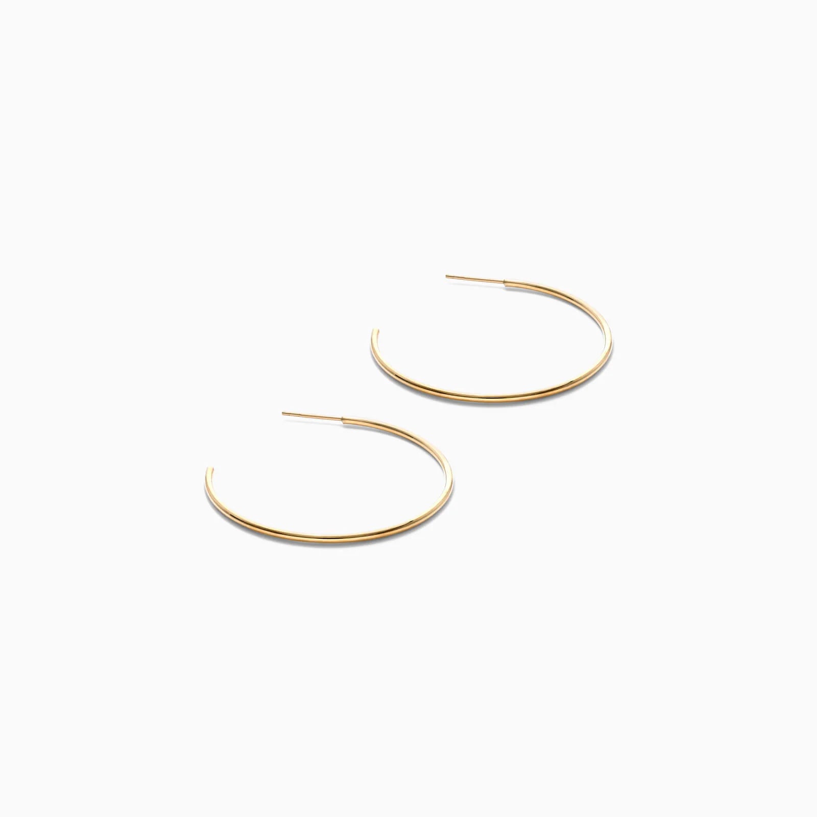 Brinco De Ouro Amarelo 18k Luxo Argola 1,5 Polegadas Aberta
