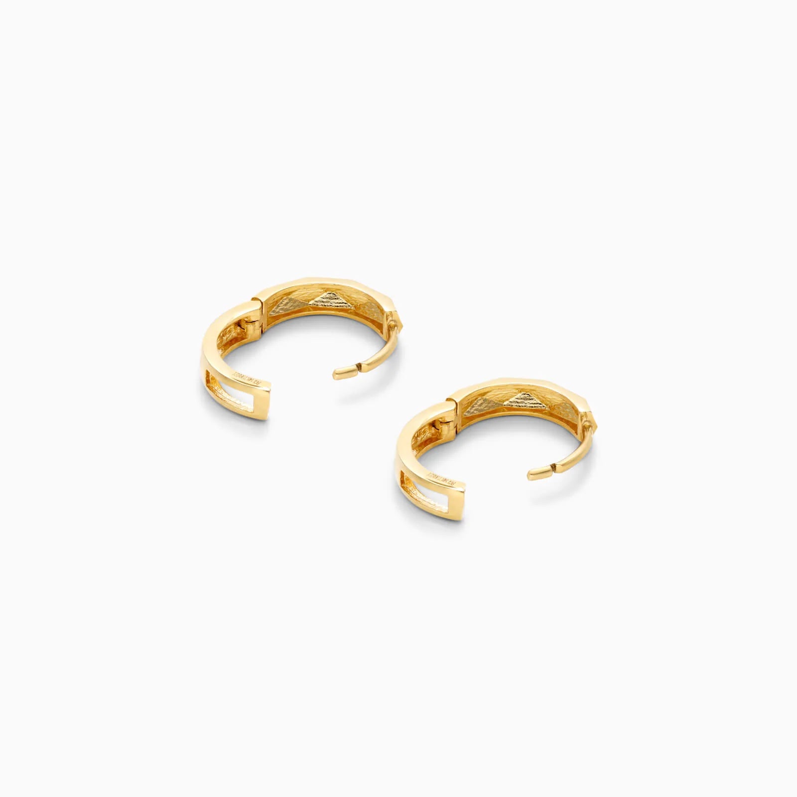 Brinco de Argola Facetados em Ouro 18k Amarelo de Luxo