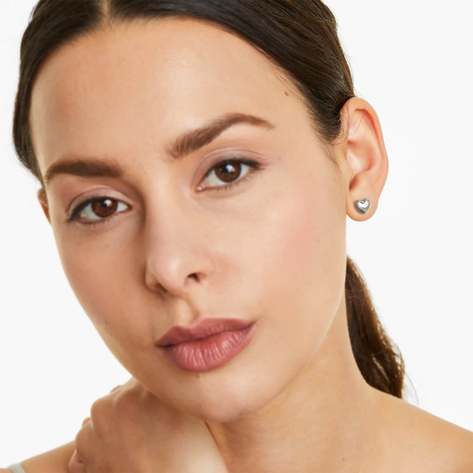 Brinco de Ouro 18k Feminino De Coração