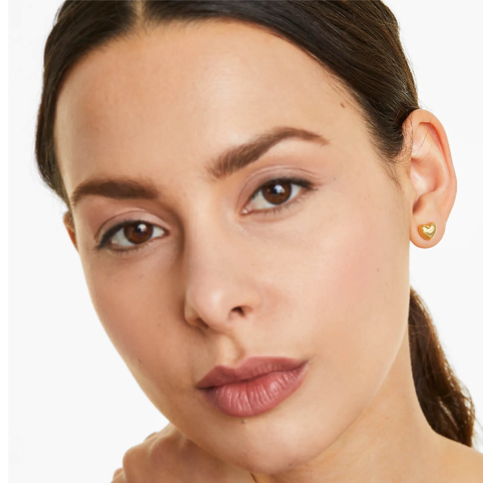Brinco de Ouro 18k Feminino De Coração